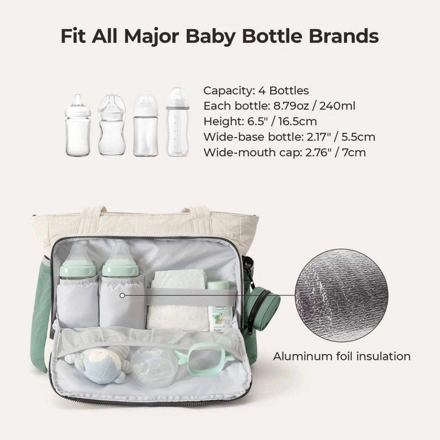 Bagsmart Paz Diaper Tote 25L (Celadon)