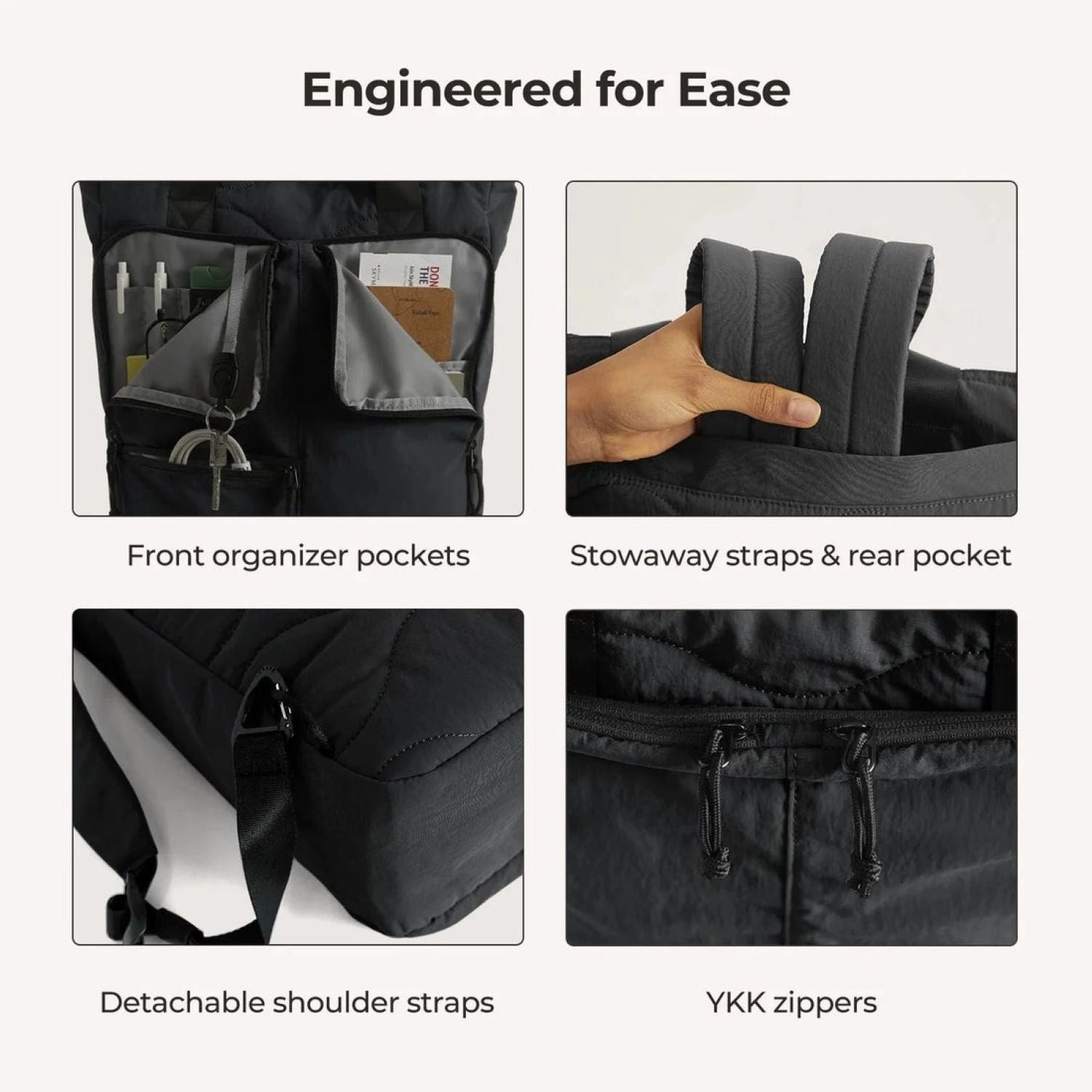 Bagsmart Paz Laptop Totepack 20L (Black)