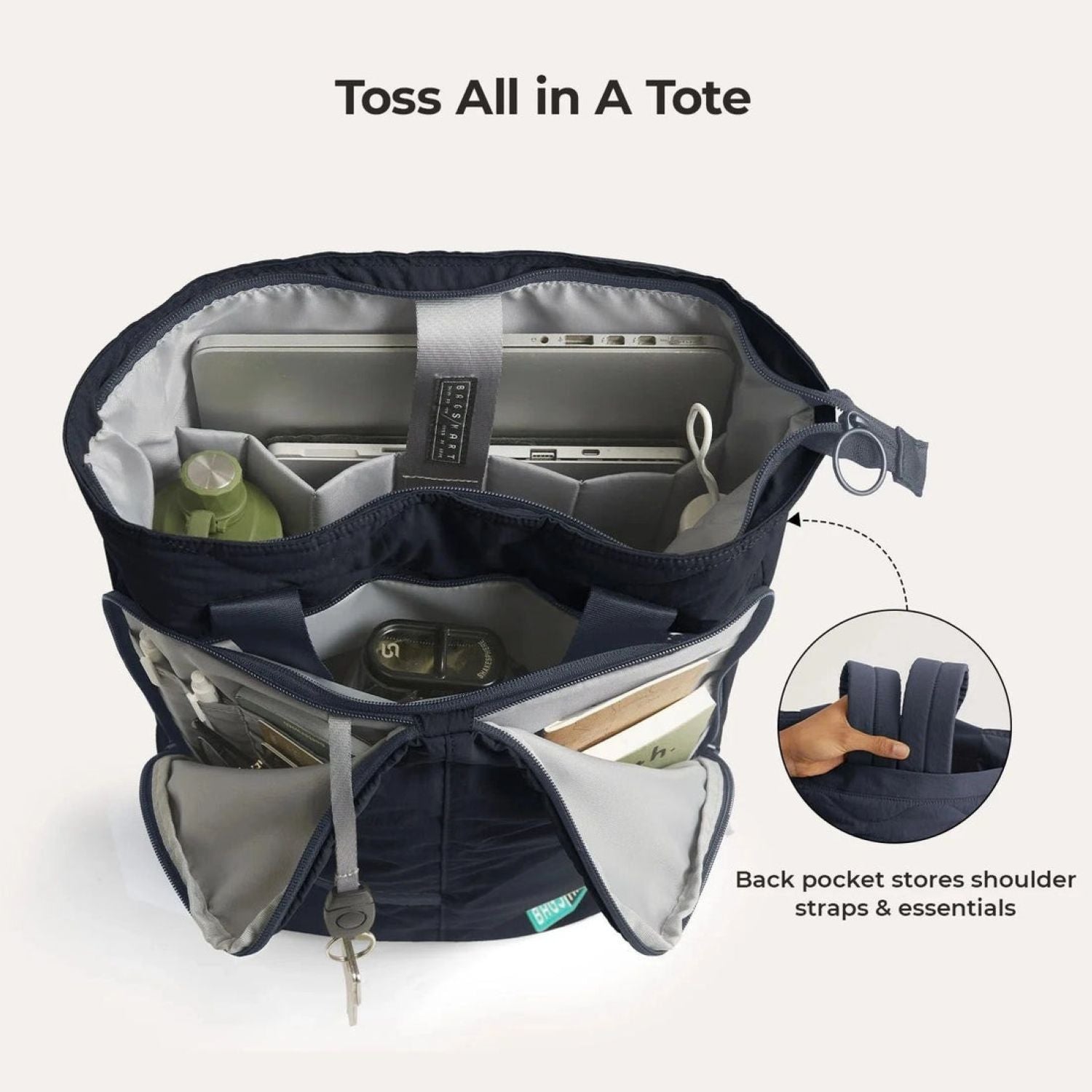 Bagsmart Paz Laptop Totepack 20L (Dark Blue)