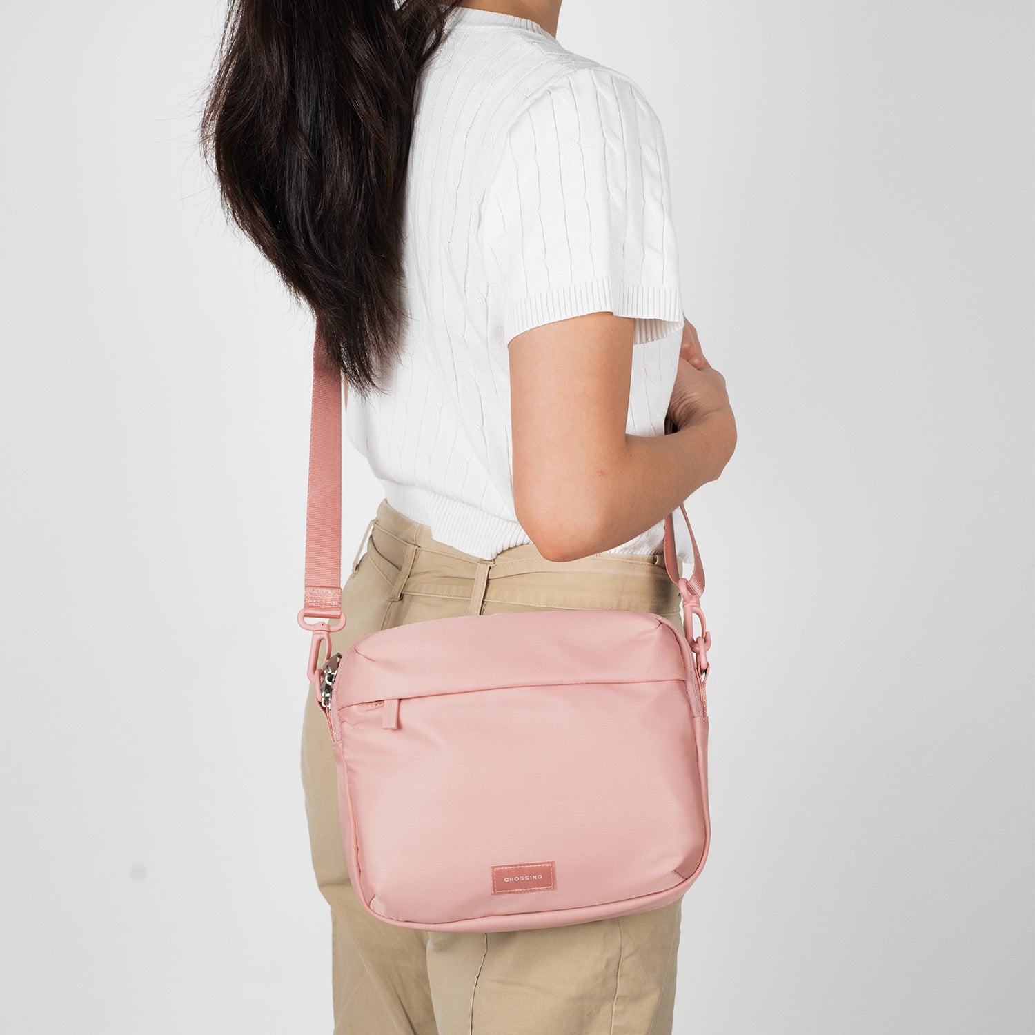 Crossing Anti-Theft RFID Crossbody Bag 4L - Dusty Pink