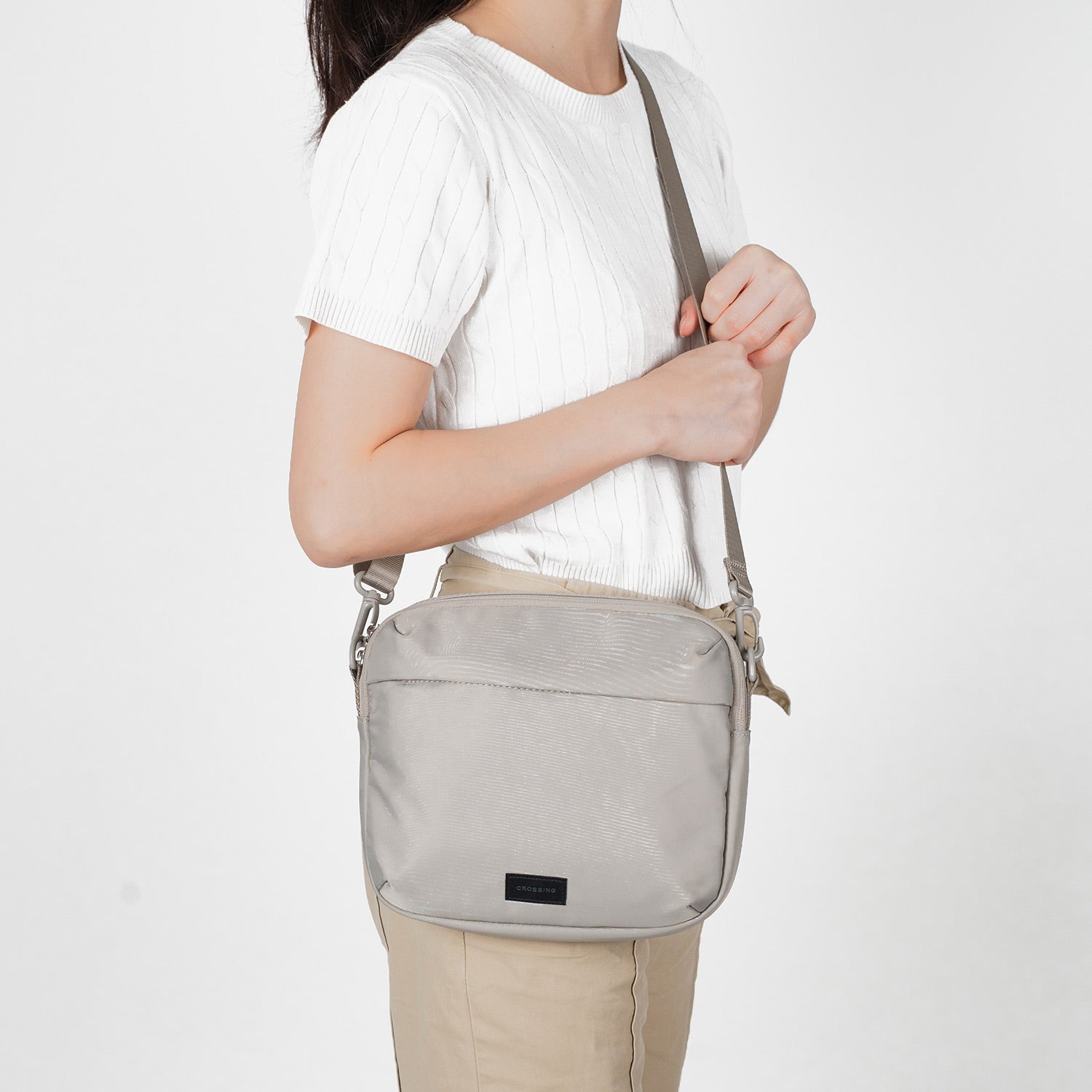 Crossing Anti-Theft RFID Crossbody Bag 4L - Grey