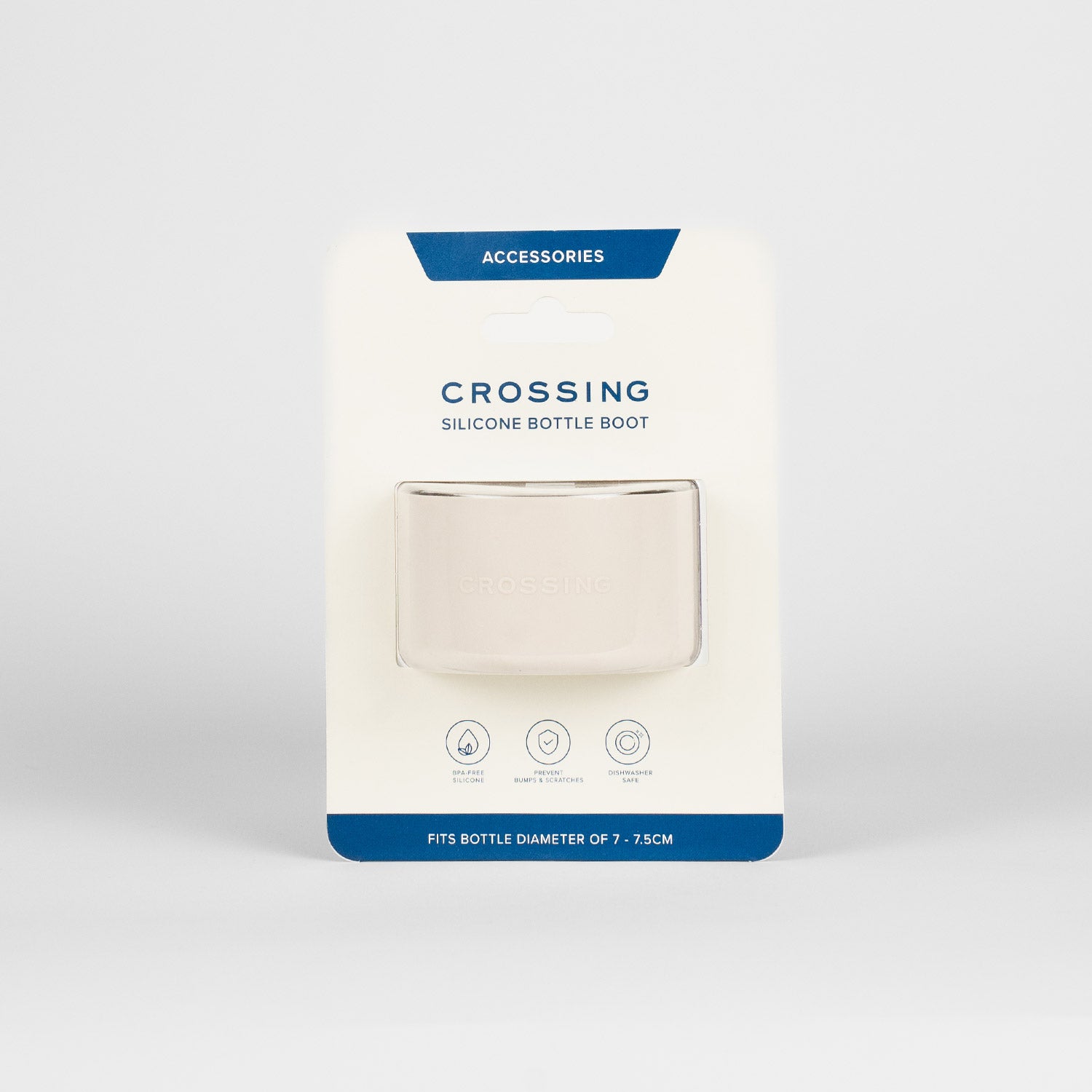 Crossing Silicone Water Bottle Boot - Fits Diameter 7-7.5cm (550ml) Blistered Pack - Beige