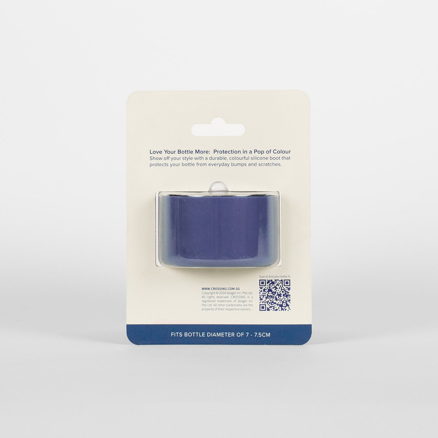 Crossing Silicone Water Bottle Boot - Fits Diameter 7-7.5cm (550ml) Blistered Pack - Dark Blue
