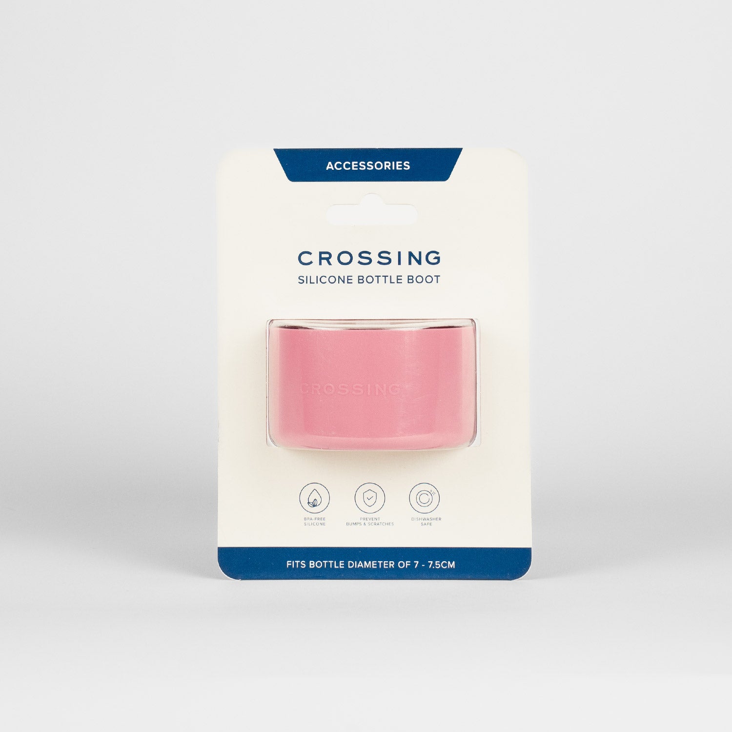 Crossing Silicone Water Bottle Boot - Fits Diameter 7-7.5cm (550ml) Blistered Pack - Pink