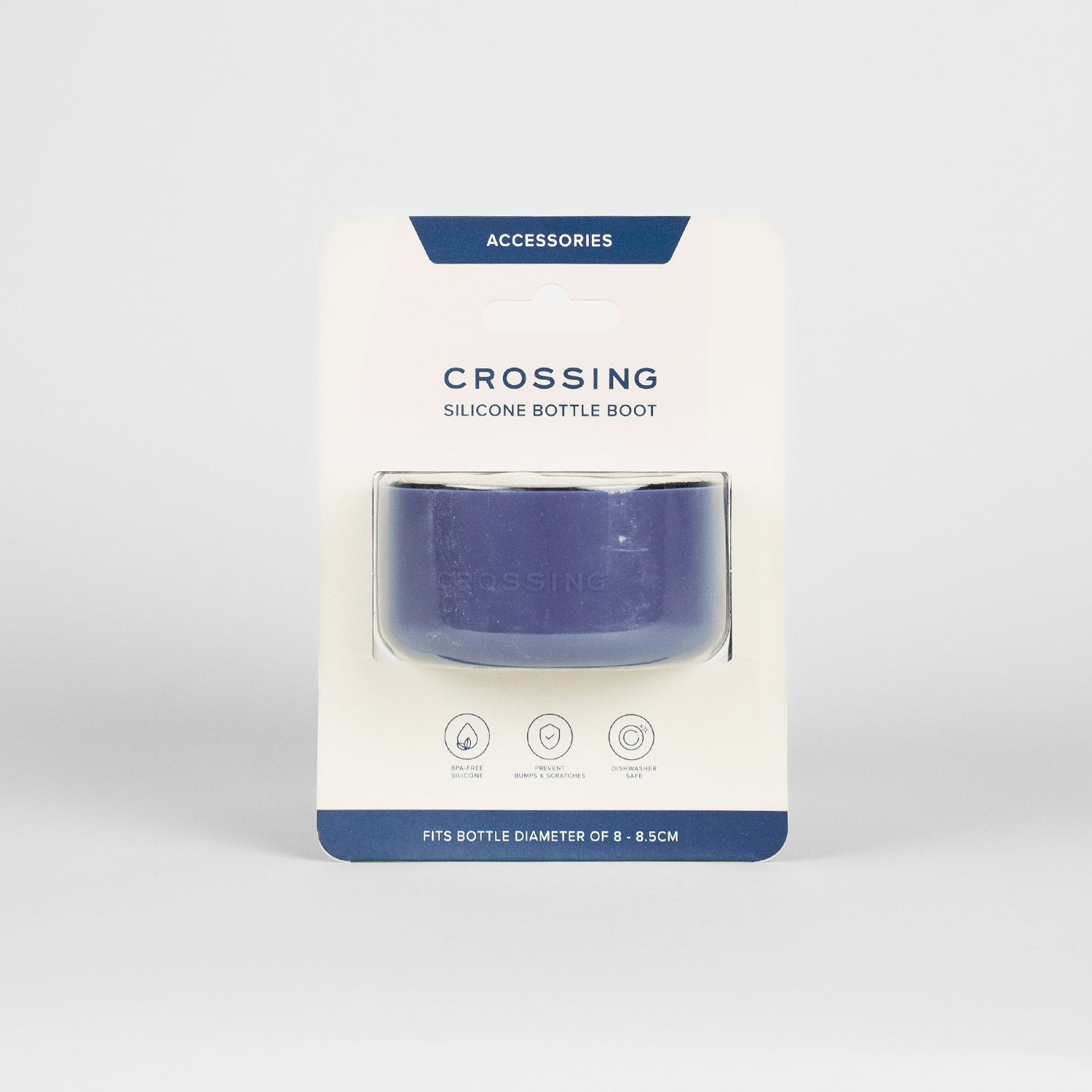Crossing Silicone Water Bottle Boot - Fits Diameter 8-8.5cm (780ml) Blistered Pack - Dark Blue