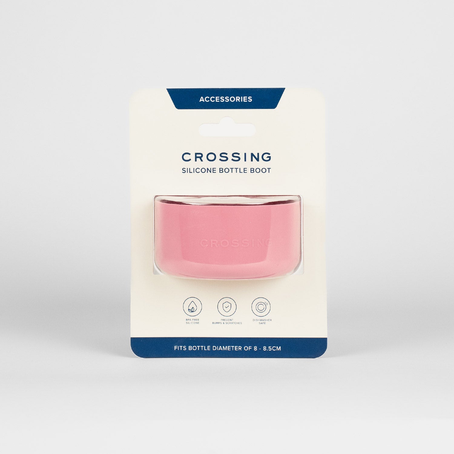 Crossing Silicone Water Bottle Boot - Fits Diameter 8-8.5cm (780ml) Blistered Pack - Pink