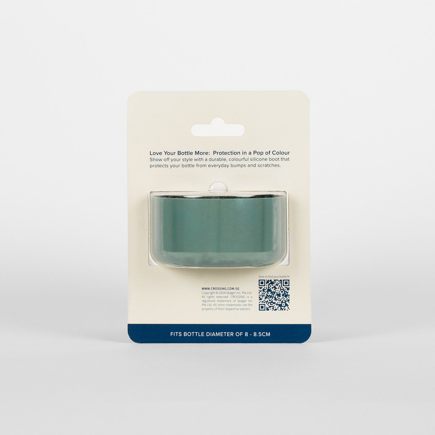 Crossing Silicone Water Bottle Boot - Fits Diameter 8-8.5cm (780ml) Blistered Pack - Sage Green