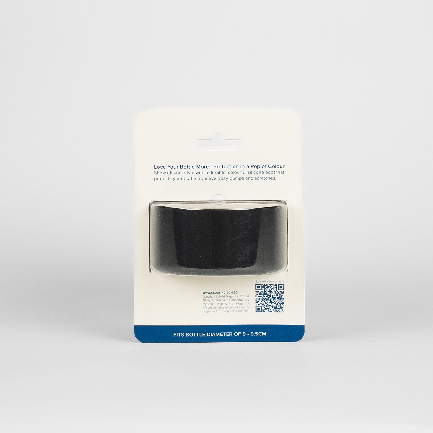 Crossing Silicone Water Bottle Boot - Fits Diameter 9-9.5cm (1100ml) Blistered Pack - Black