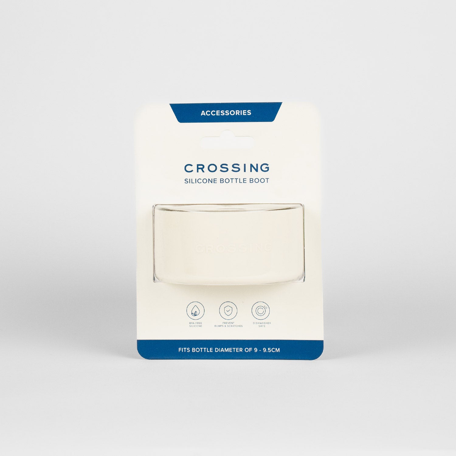 Crossing Silicone Water Bottle Boot - Fits Diameter 9-9.5cm (1100ml) Blistered Pack - Cream