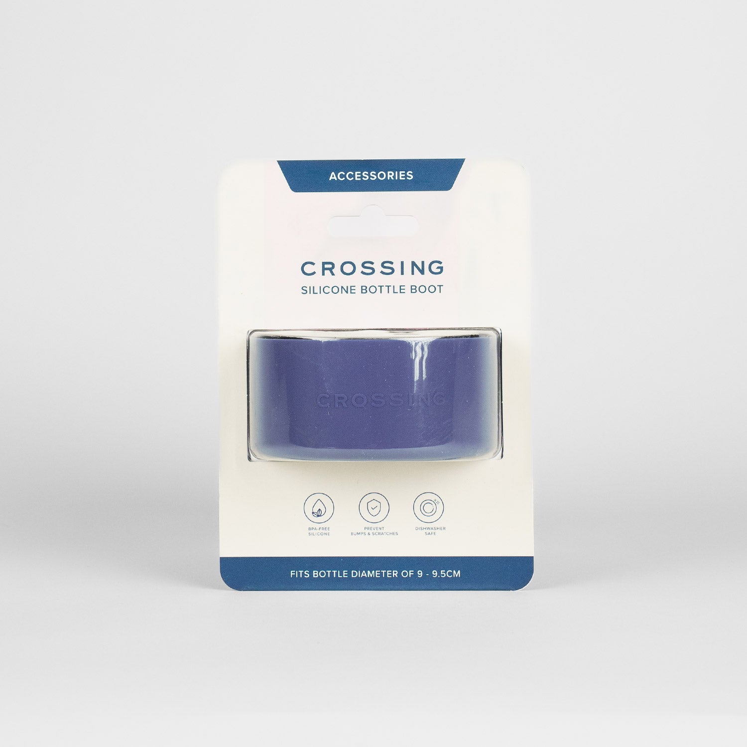 Crossing Silicone Water Bottle Boot - Fits Diameter 9-9.5cm (1100ml) Blistered Pack - Dark Blue