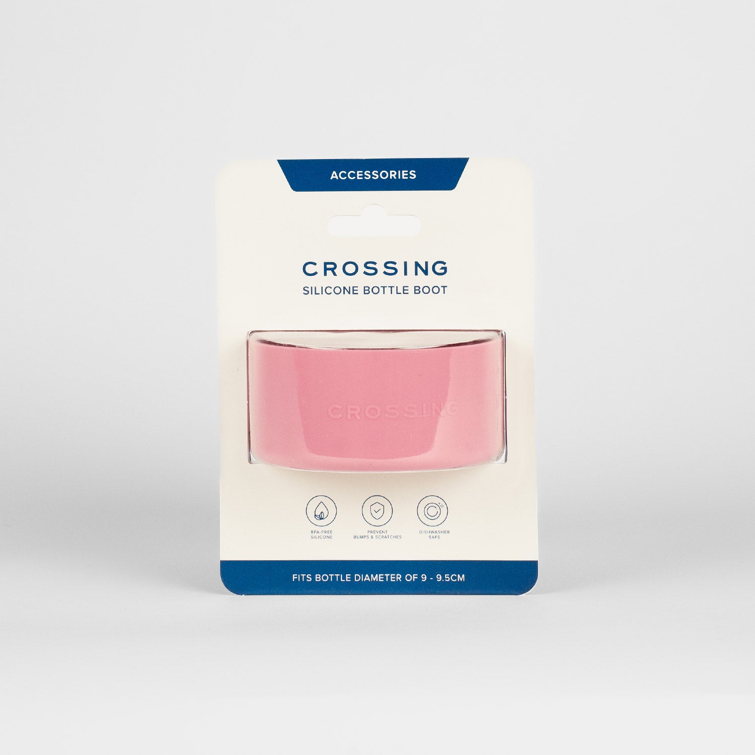 Crossing Silicone Water Bottle Boot - Fits Diameter 9-9.5cm (1100ml) Blistered Pack - Pink