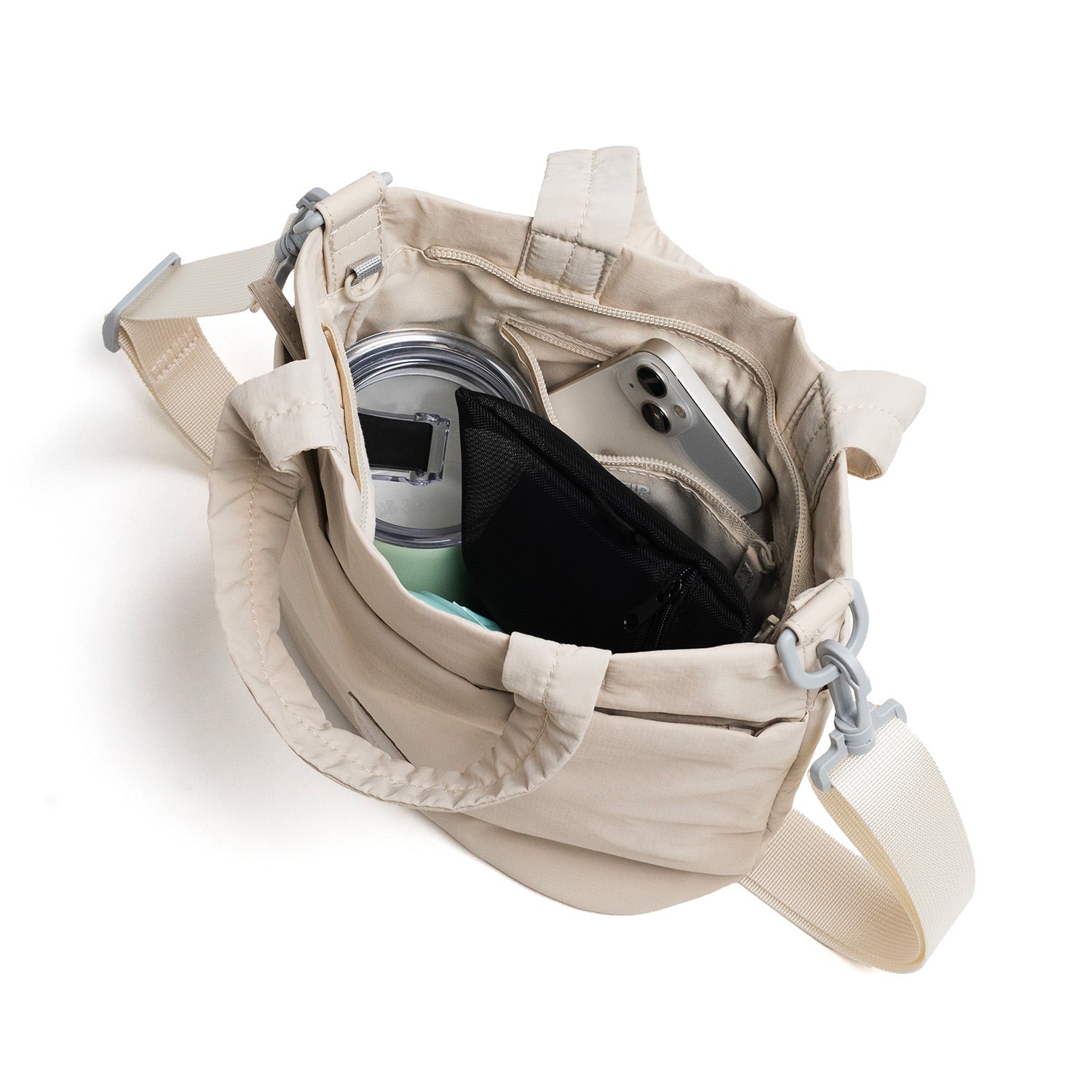 Crossing Jill Anti-Theft RFID Dual Carry Crossbody Bag - Beige