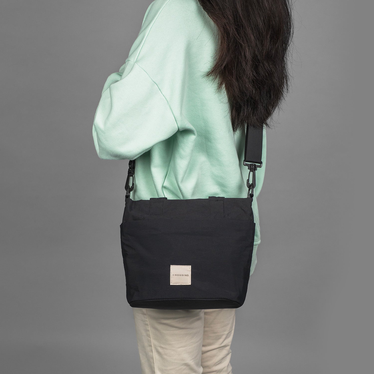 Crossing Jill Anti-Theft RFID Dual Carry Crossbody Bag - Black