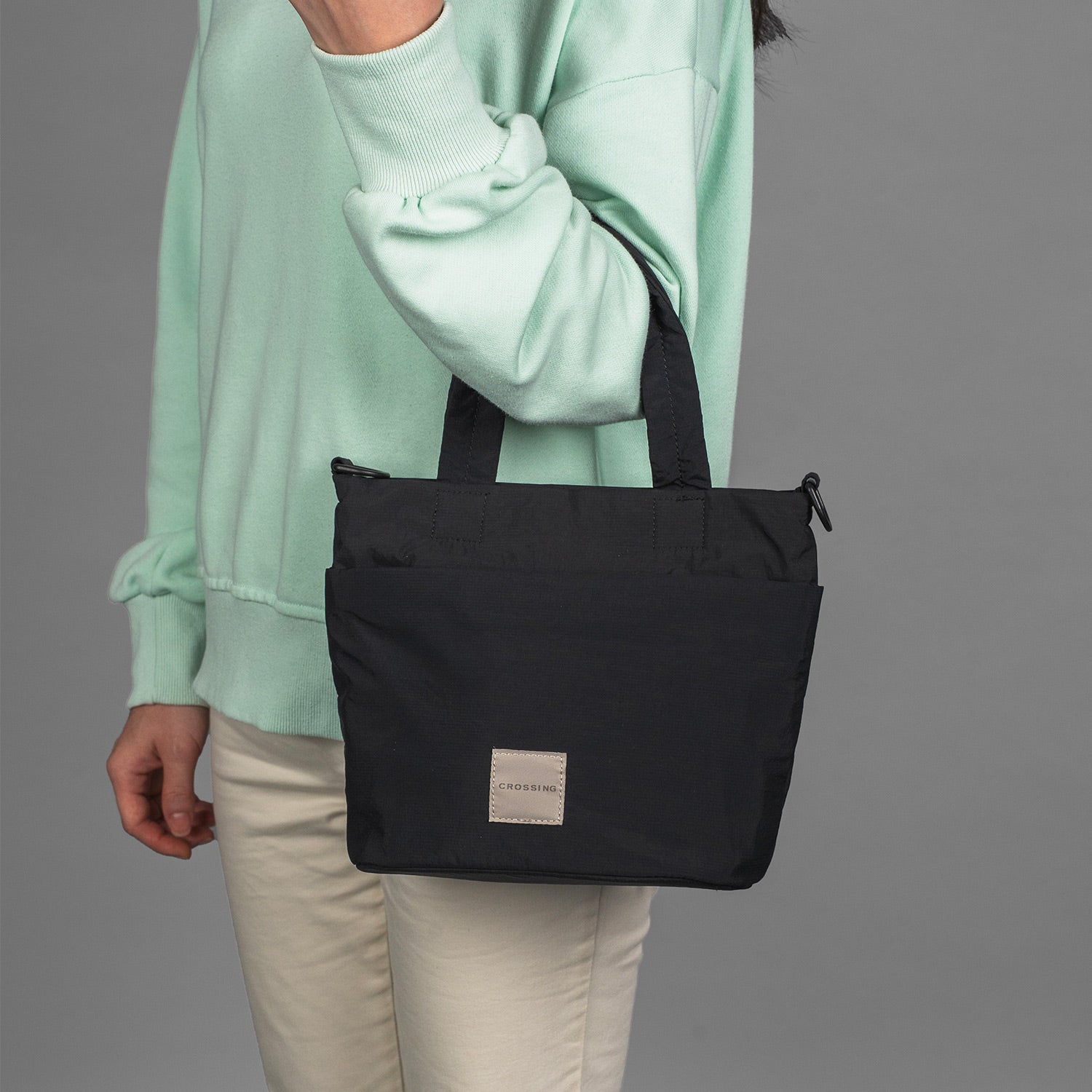 Crossing Jill Anti-Theft RFID Dual Carry Crossbody Bag - Black