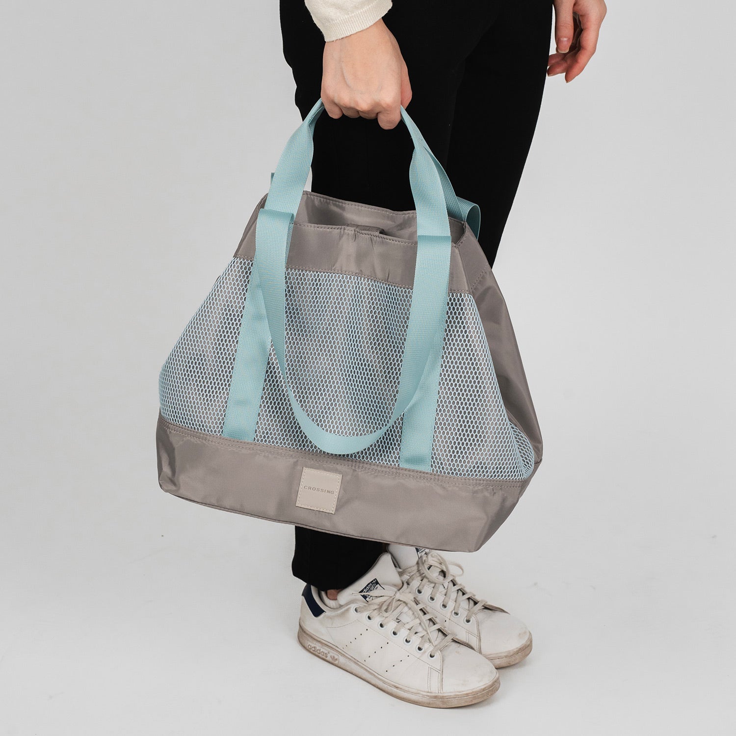 Crossing Meg Dual Carry Mesh Tote Bag - Grey/Light Blue