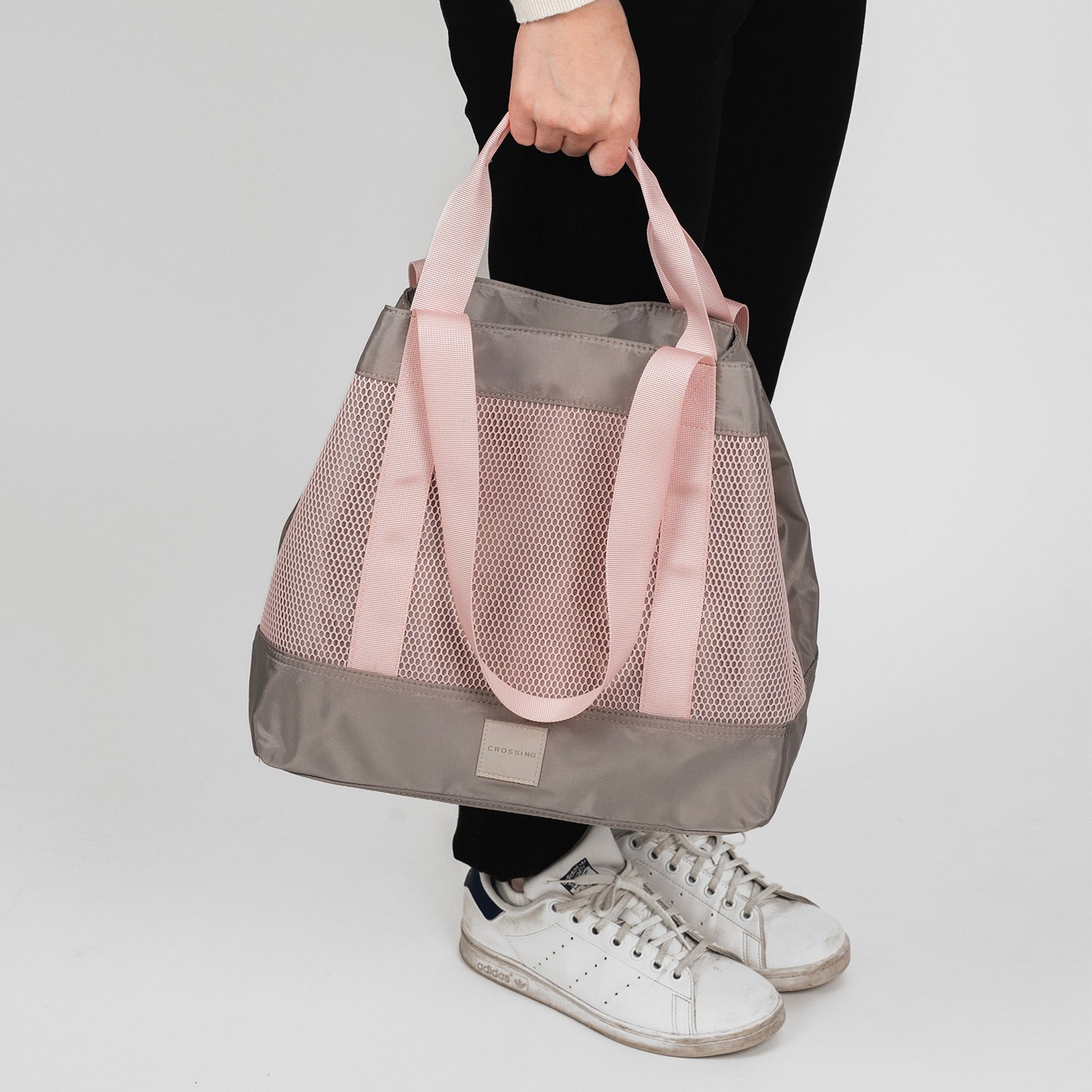 Crossing Meg Dual Carry Mesh Tote Bag - Grey/Pink