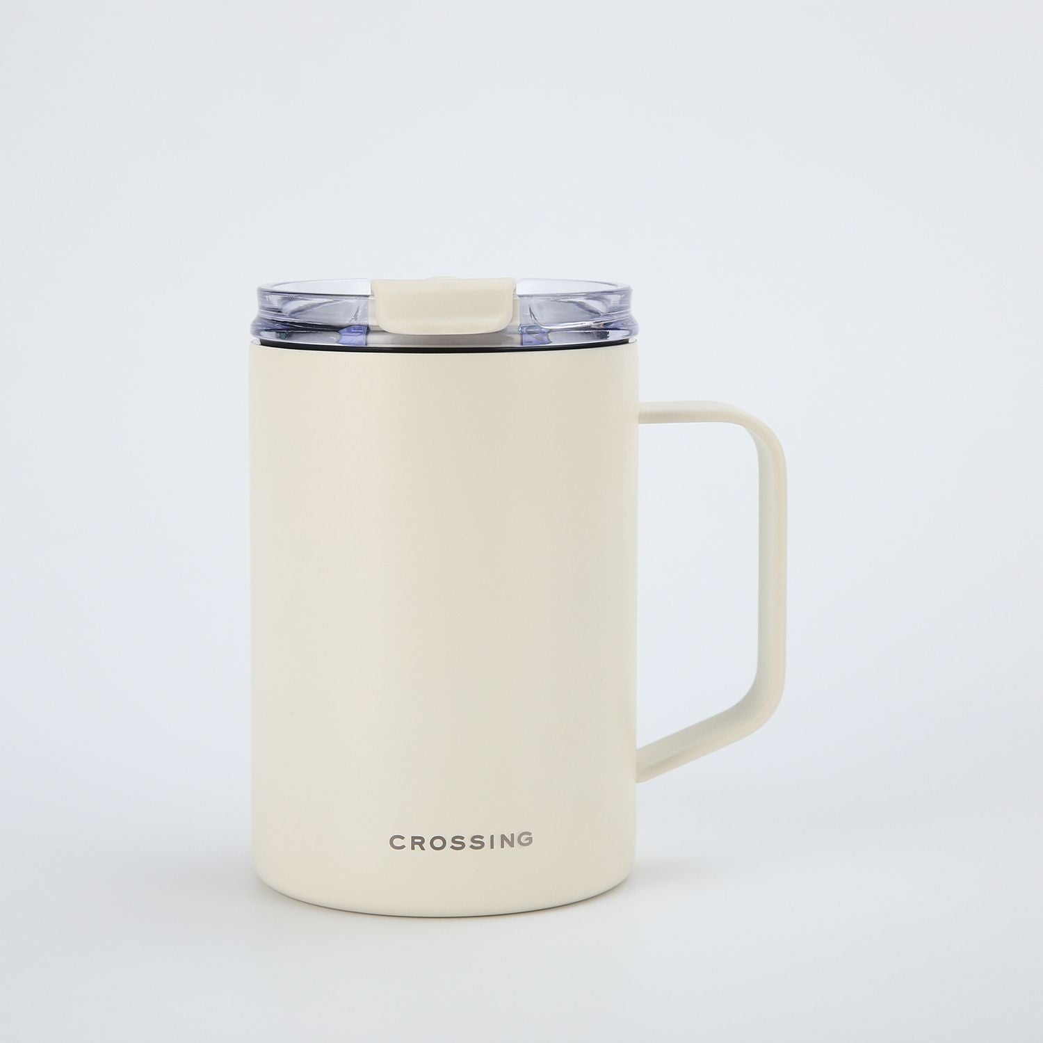 Crossing Neo Insulated S/S Leakproof Ceramic Mug W Handle And Lid 400ml - Cotton (White)