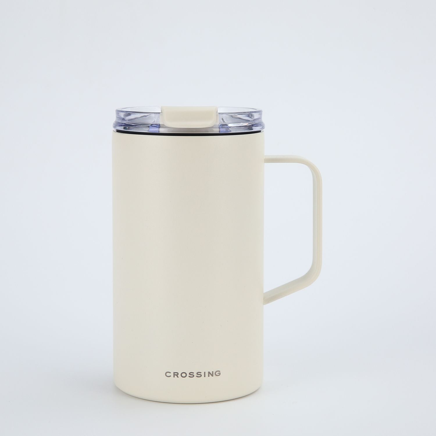 Crossing Neo Insulated S/S Leakproof Ceramic Mug W Handle And Lid 500ml - Cotton (White)