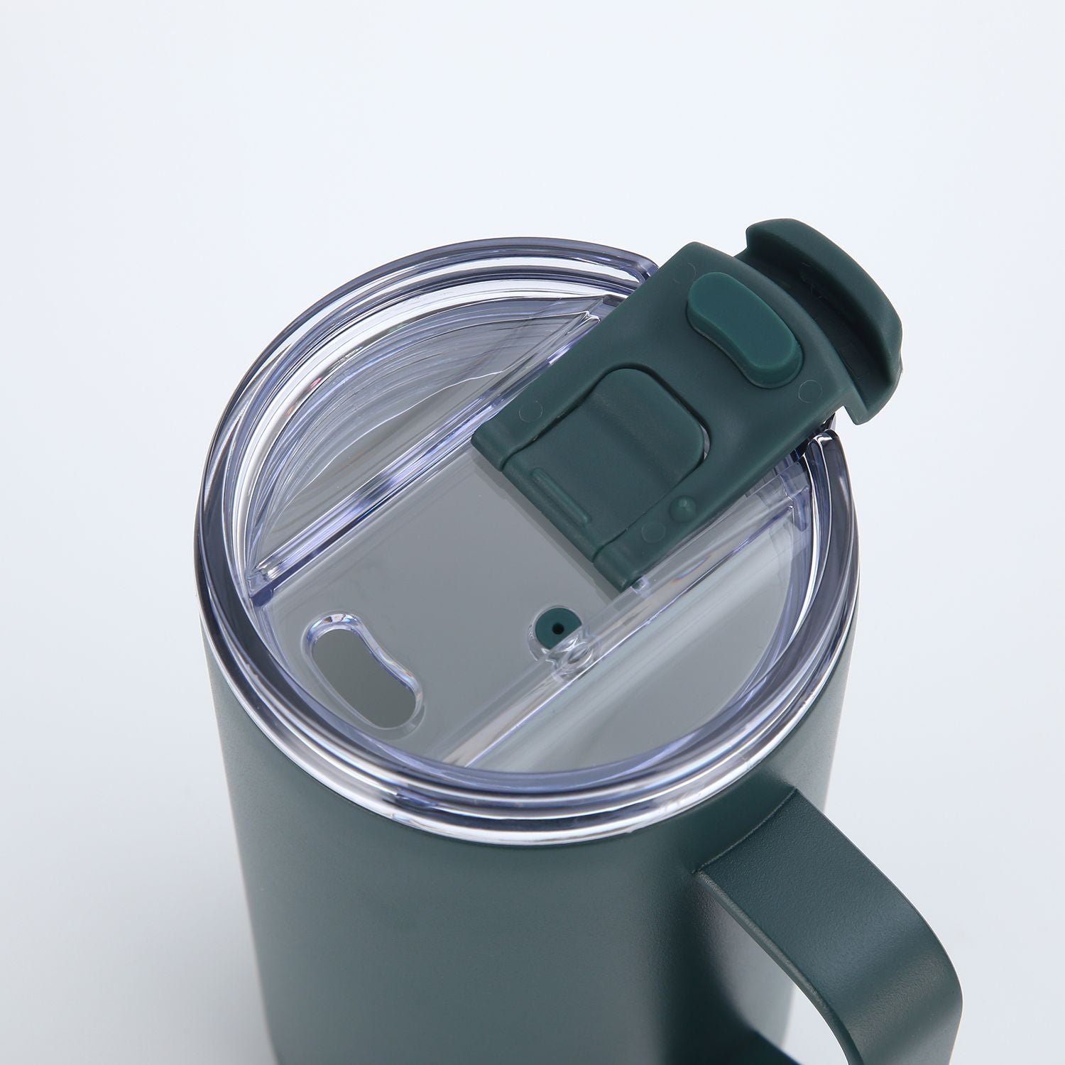 Crossing Neo Insulated S/S Leakproof Ceramic Mug W Handle And Lid 500ml - Squash (Dark Green)