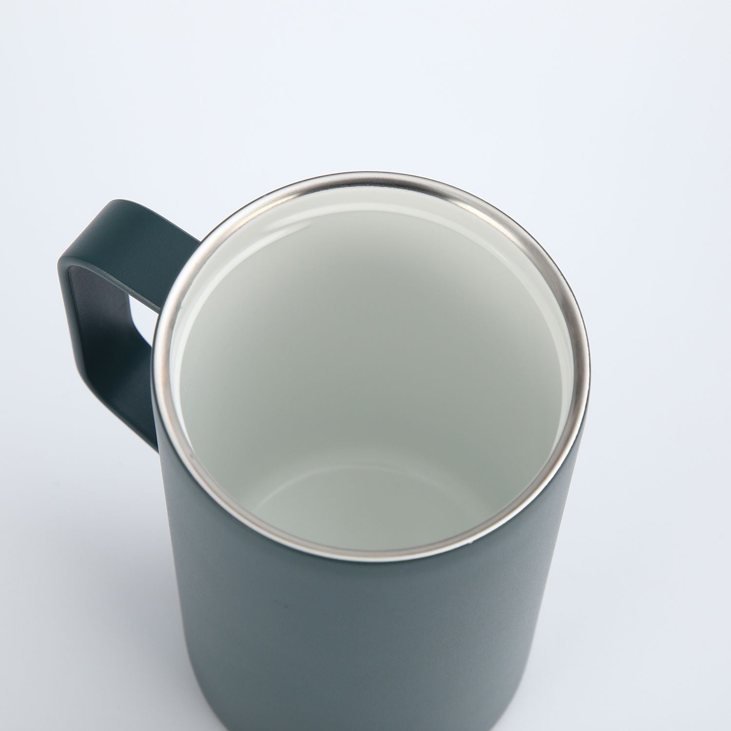 Crossing Neo Insulated S/S Leakproof Ceramic Mug W Handle And Lid 500ml - Squash (Dark Green)