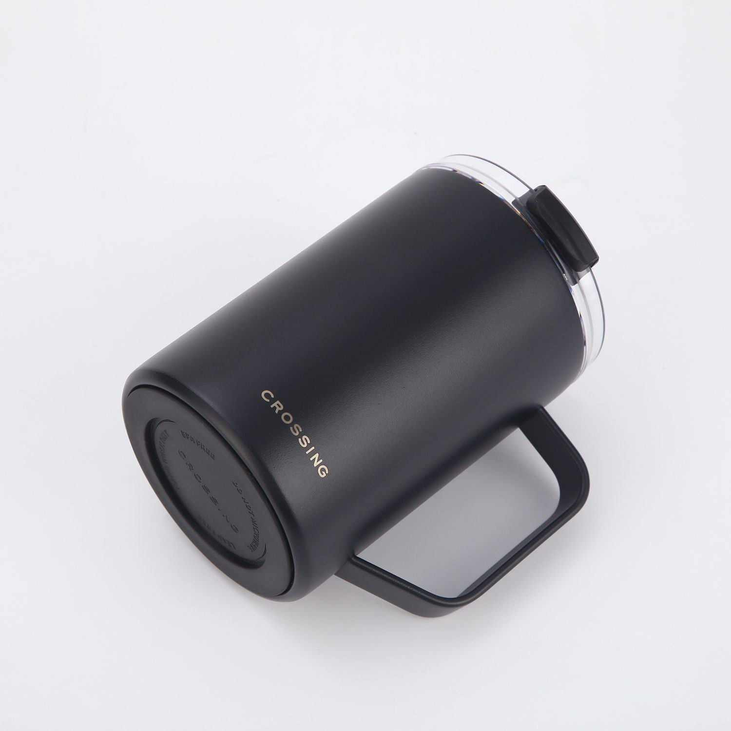 Crossing Neo V2 Insulated S/S Leakproof Lid Ceramic Mug W Handle And Silicone Base 400ml - Black