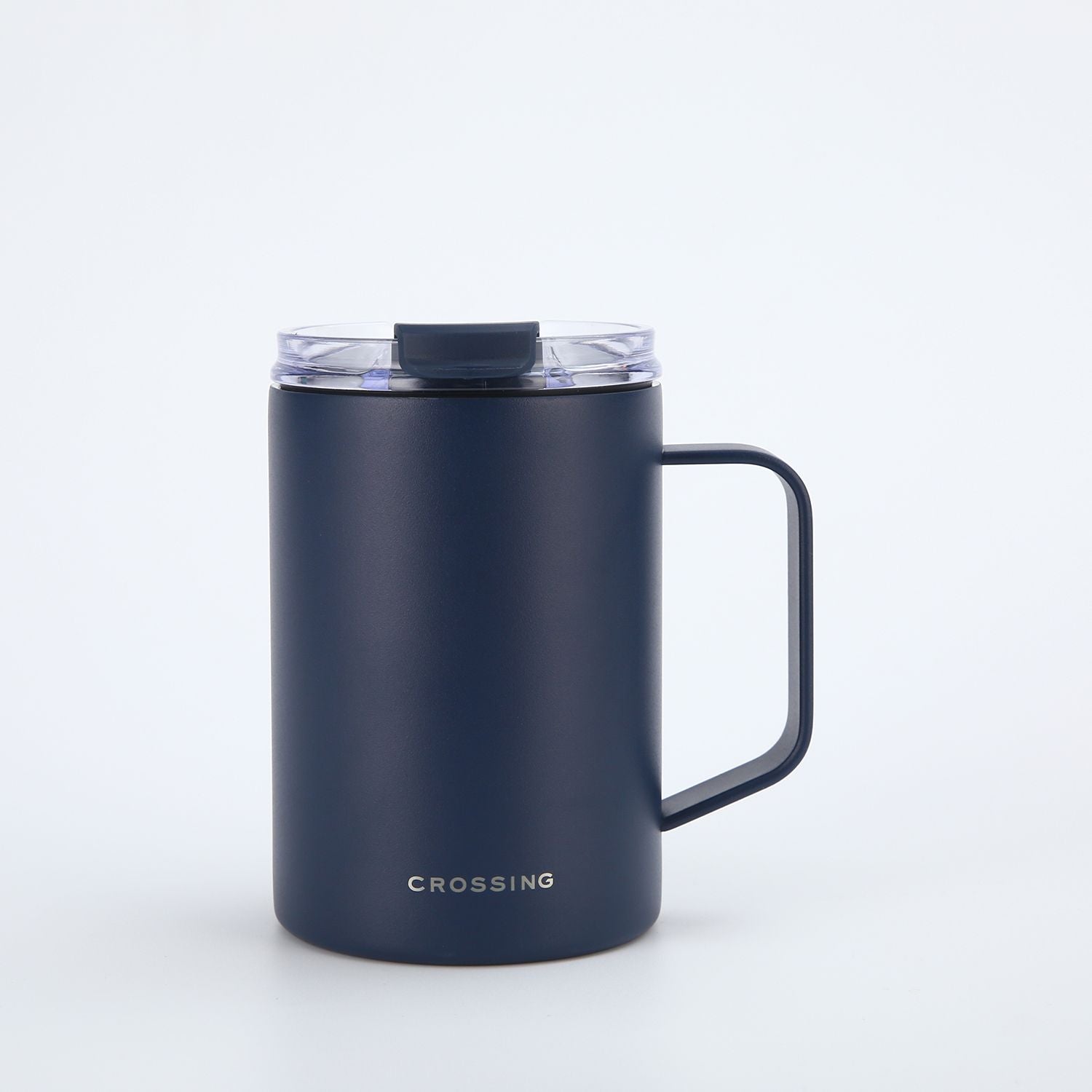 Crossing Neo V2 Insulated S/S Leakproof Lid Ceramic Mug W Handle And Silicone Base 400ml - Ink Blue (Dark Blue)