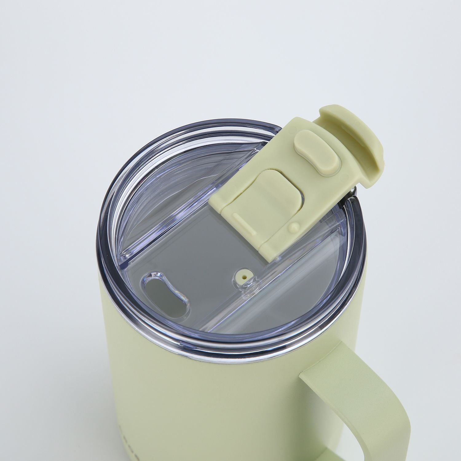 Crossing Neo V2 Insulated S/S Leakproof Lid Ceramic Mug W Handle And Silicone Base 400ml - Pistachio (Mint)