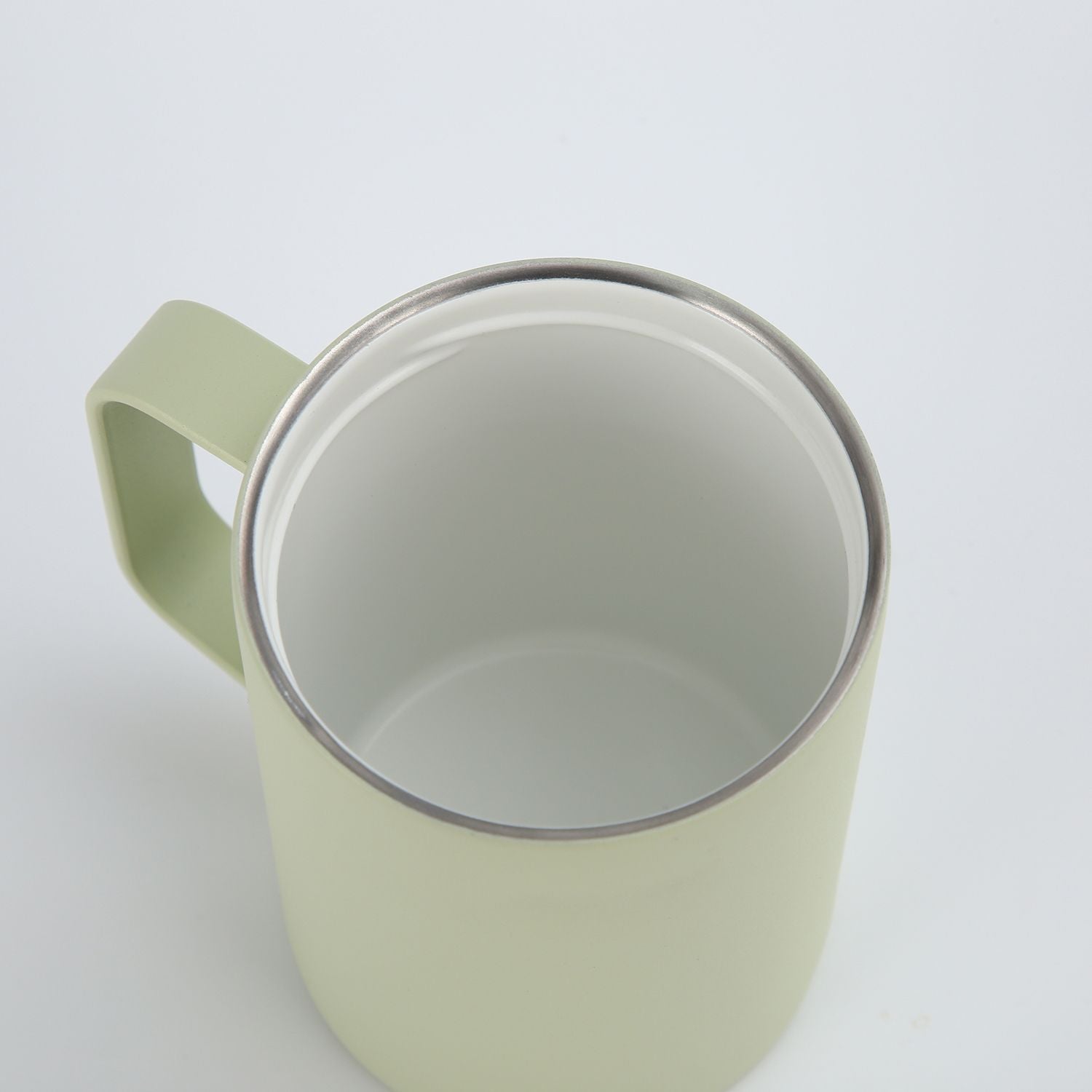 Crossing Neo V2 Insulated S/S Leakproof Lid Ceramic Mug W Handle And Silicone Base 400ml - Pistachio (Mint)