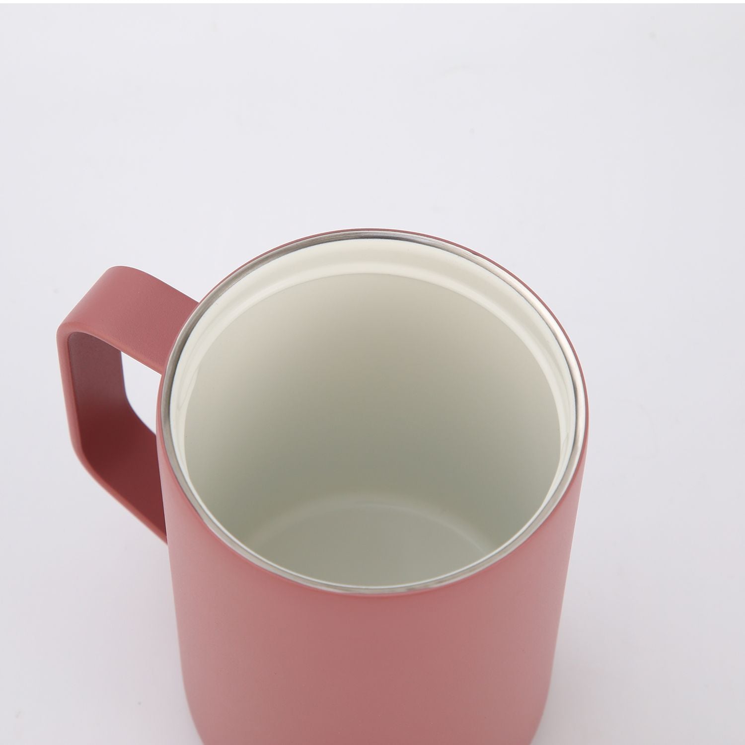 Crossing Neo V2 Insulated S/S Leakproof Lid Ceramic Mug W Handle And Silicone Base 400ml - Rose Quartz