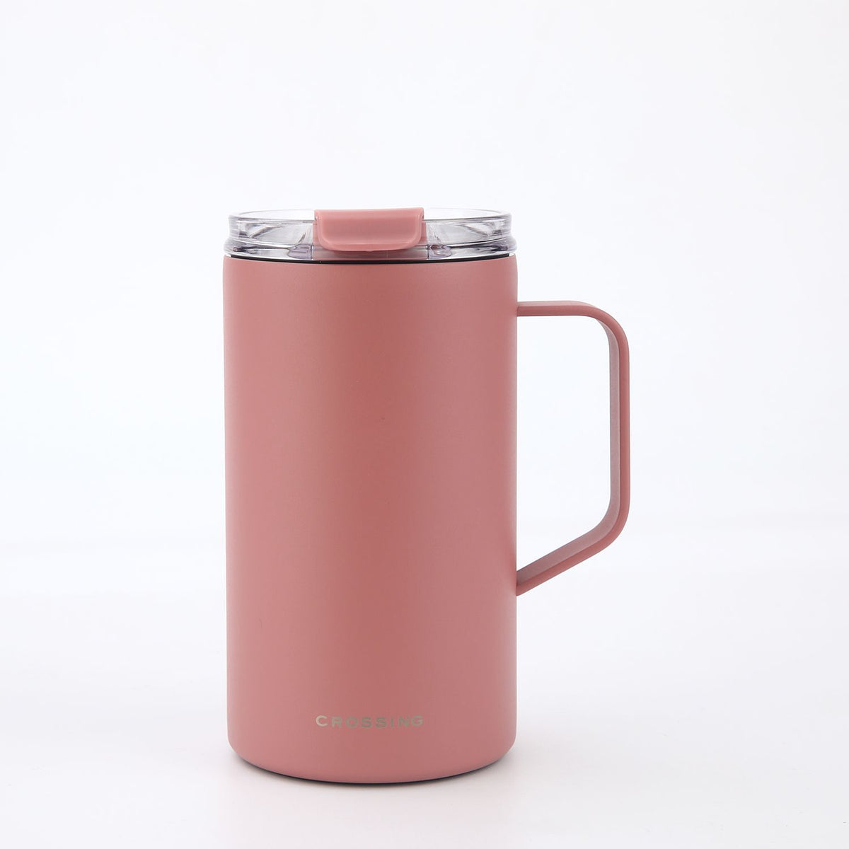Crossing Neo V2 Insulated S/S Leakproof Lid Ceramic Mug W Handle And Silicone Base 500ml - Rose Quartz