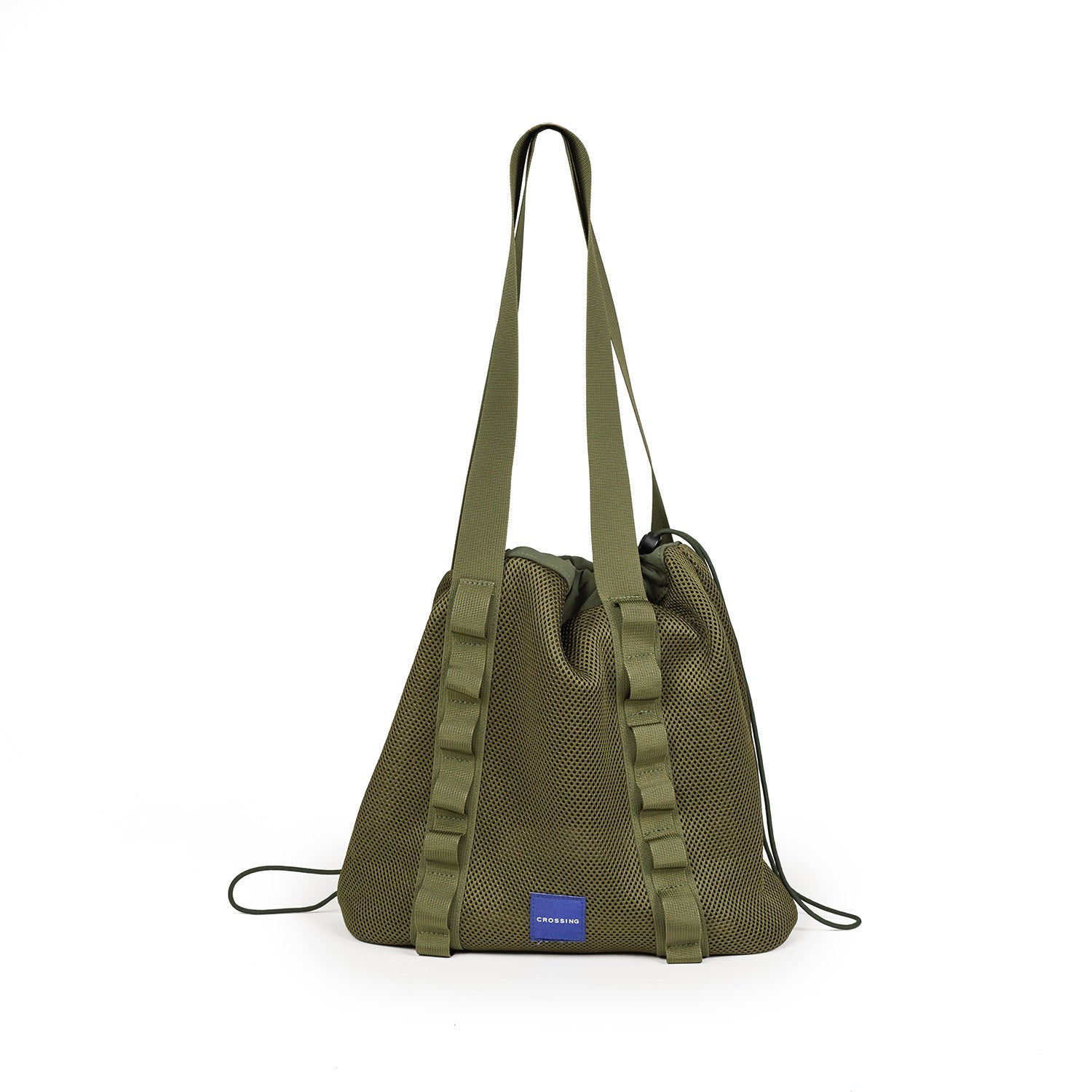Crossing Noa Drawstring Mesh Tote Bag - Olive
