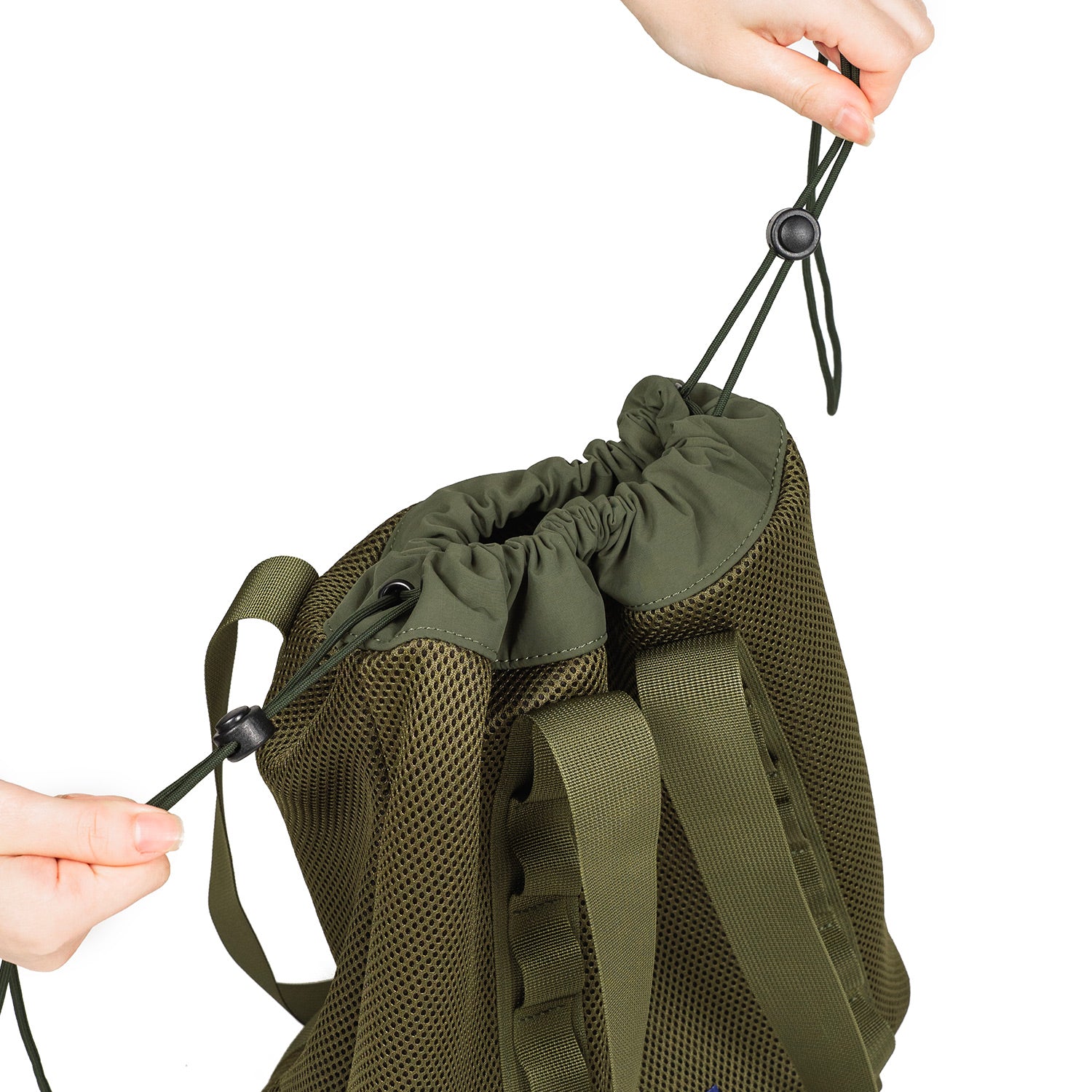 Crossing Noa Drawstring Mesh Tote Bag - Olive