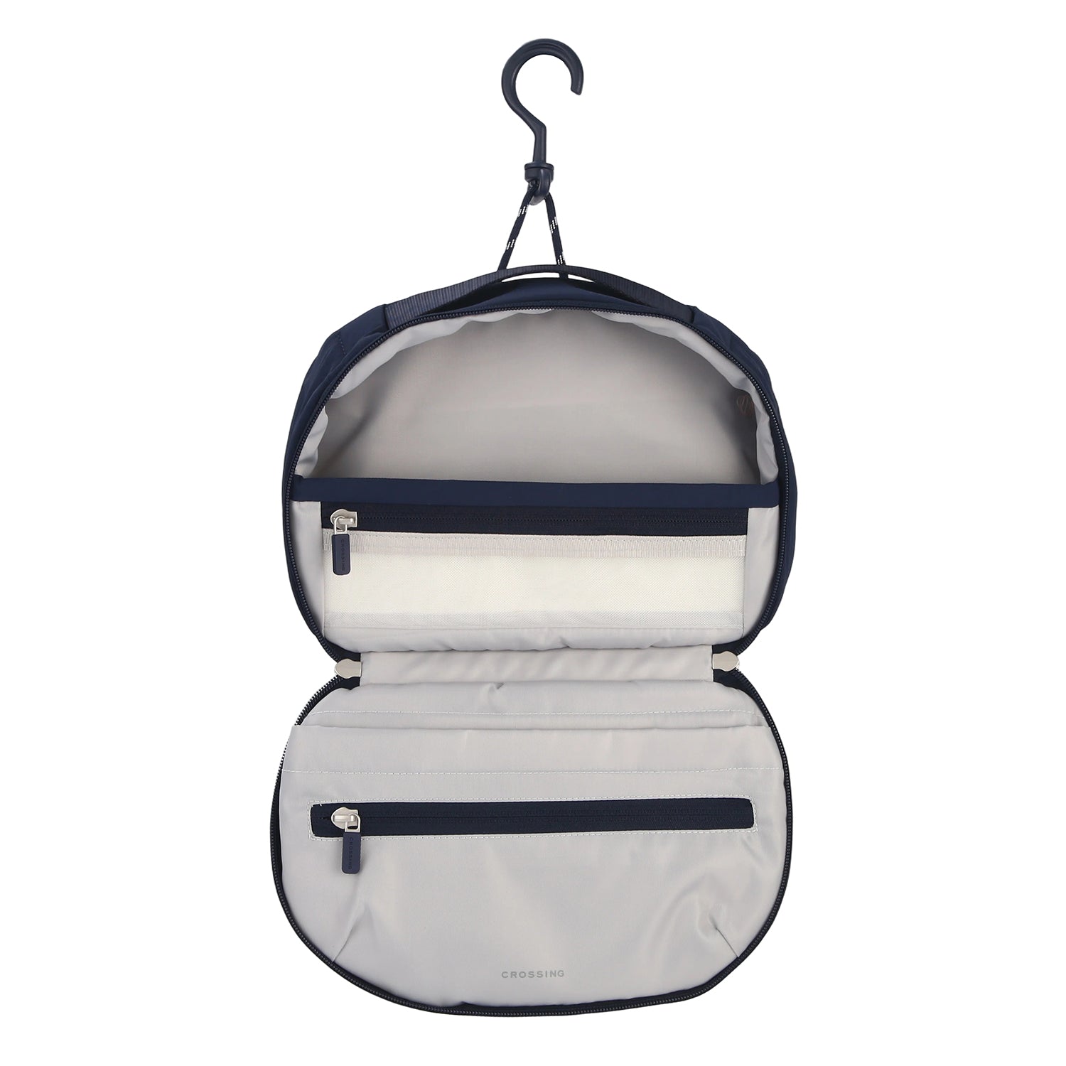 Crossing Nylon Checked Hanging Toiletry Bag Pro - Navy