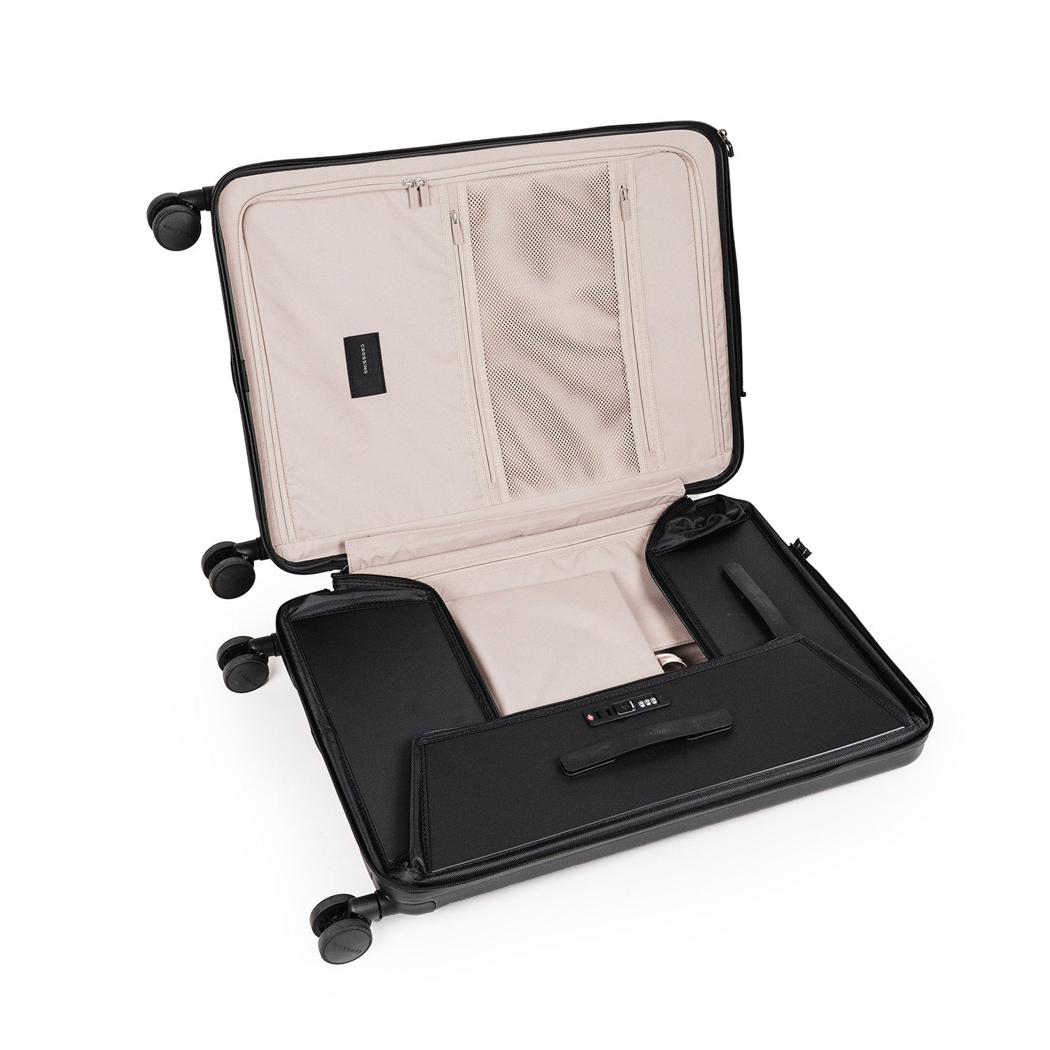 Crossing Ori Collapsible Polycarbonate Medium 26" Luggage - Black