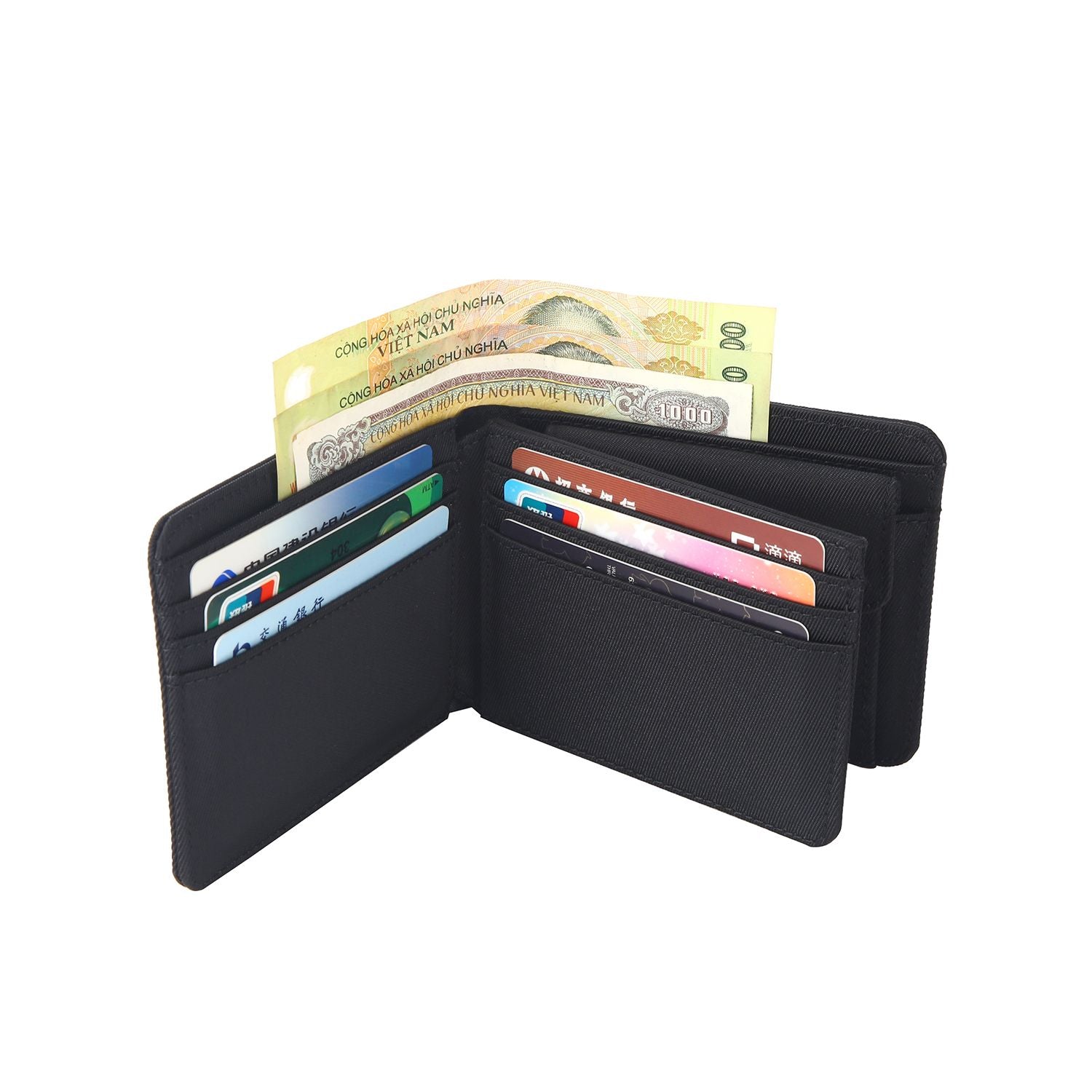Crossing RFID Bifold Wallet with Coin Pocket & Card Flap V2 - Black