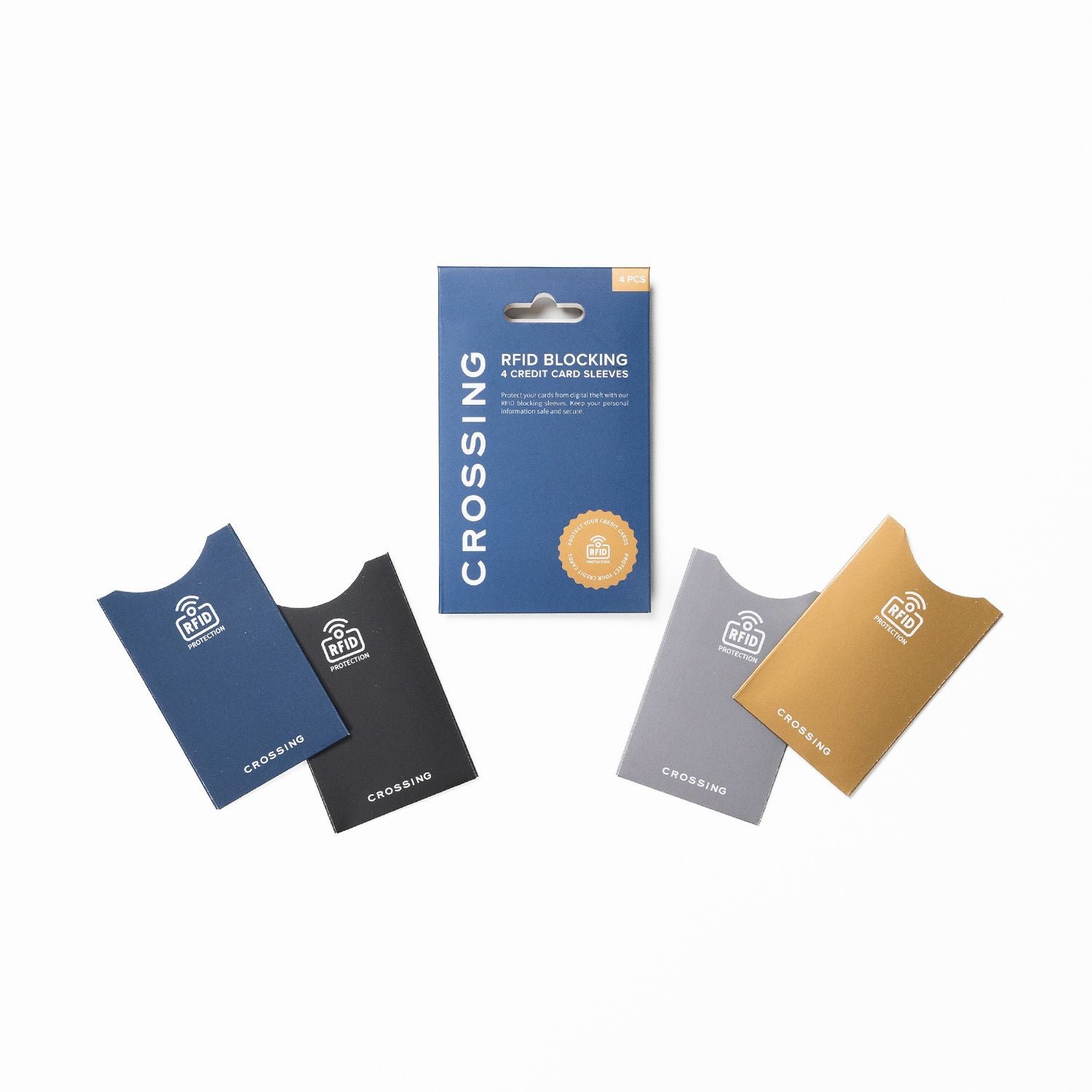 Crossing RFID Blocking Credit Card Sleeves Set Of 4 - Assorted