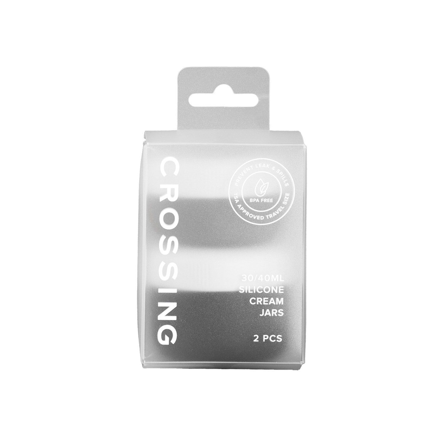 Crossing Silicone Leak Proof TSA Approved Travel Size Cream Jar 30/40 ml (2 Pack) - L.Grey/D.Grey