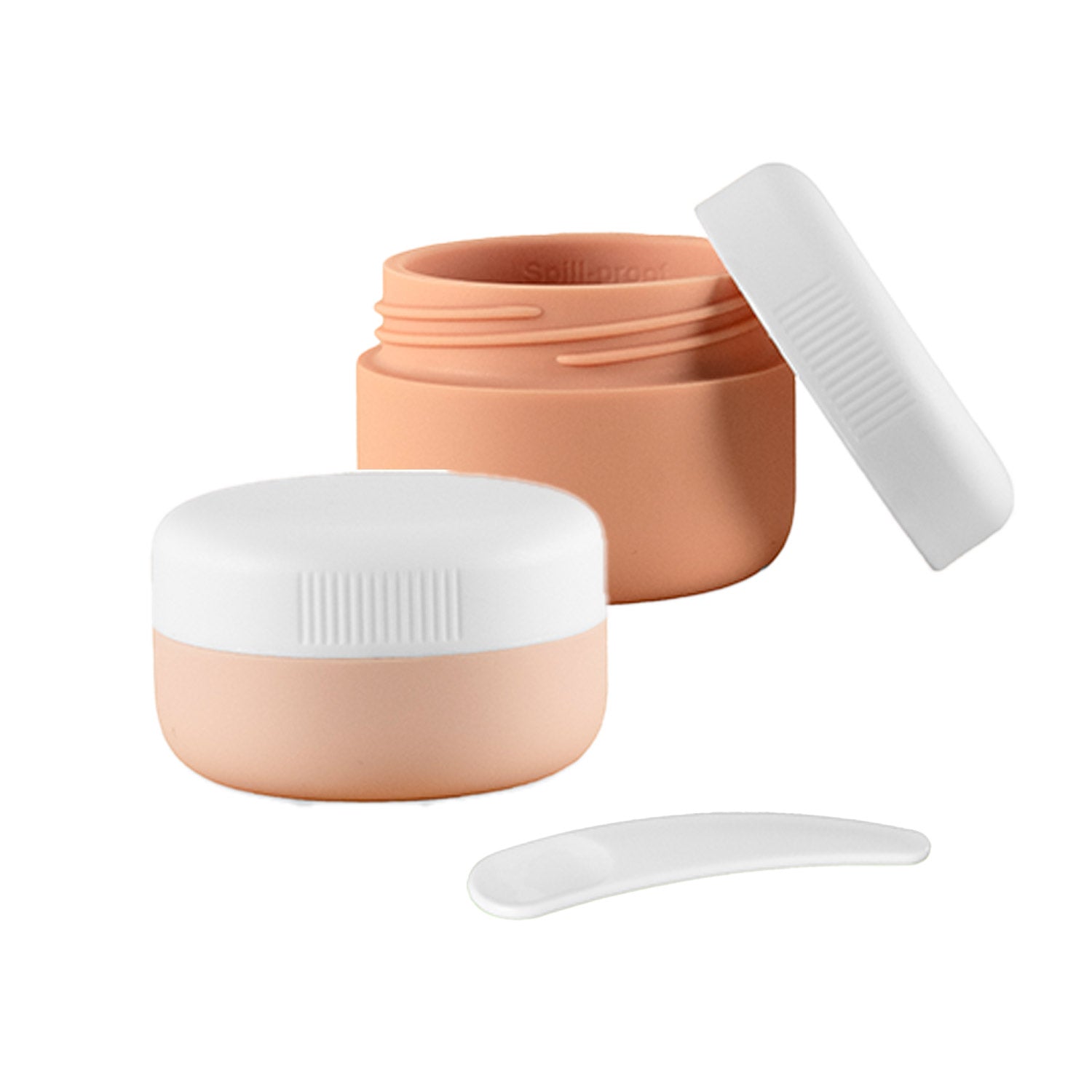 Crossing Silicone Leak Proof TSA Approved Travel Size Cream Jar 30/40 ml (2 Pack) - L.Orange/Orange