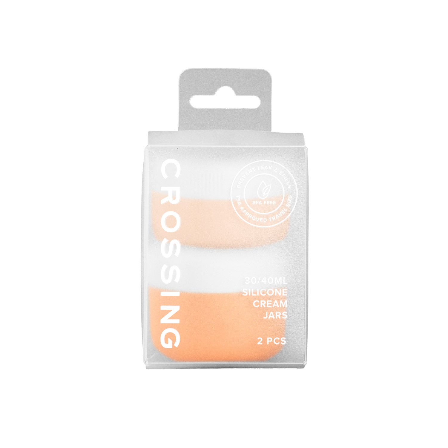 Crossing Silicone Leak Proof TSA Approved Travel Size Cream Jar 30/40 ml (2 Pack) - L.Orange/Orange