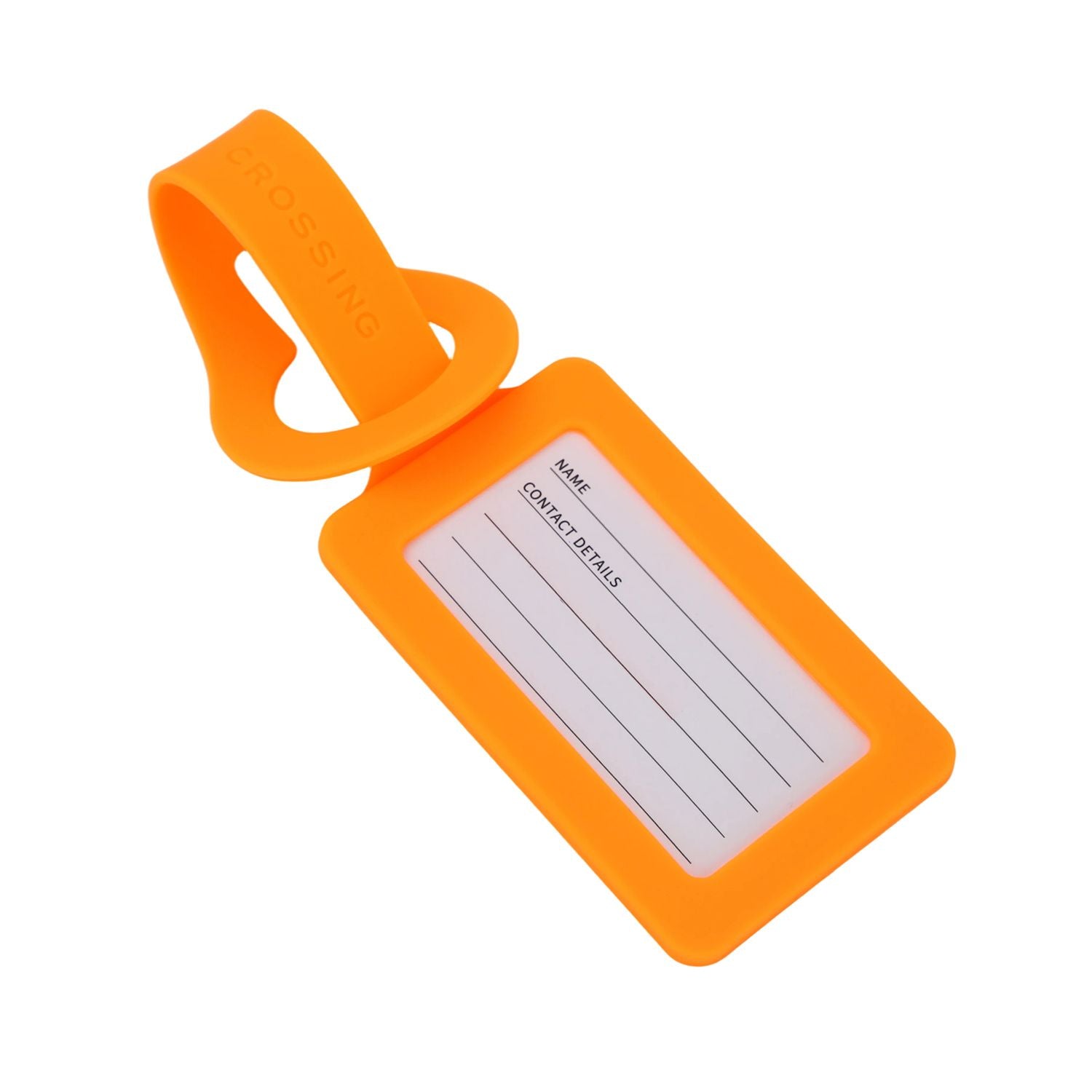 Crossing Silicone Luggage Tag - Neon Orange