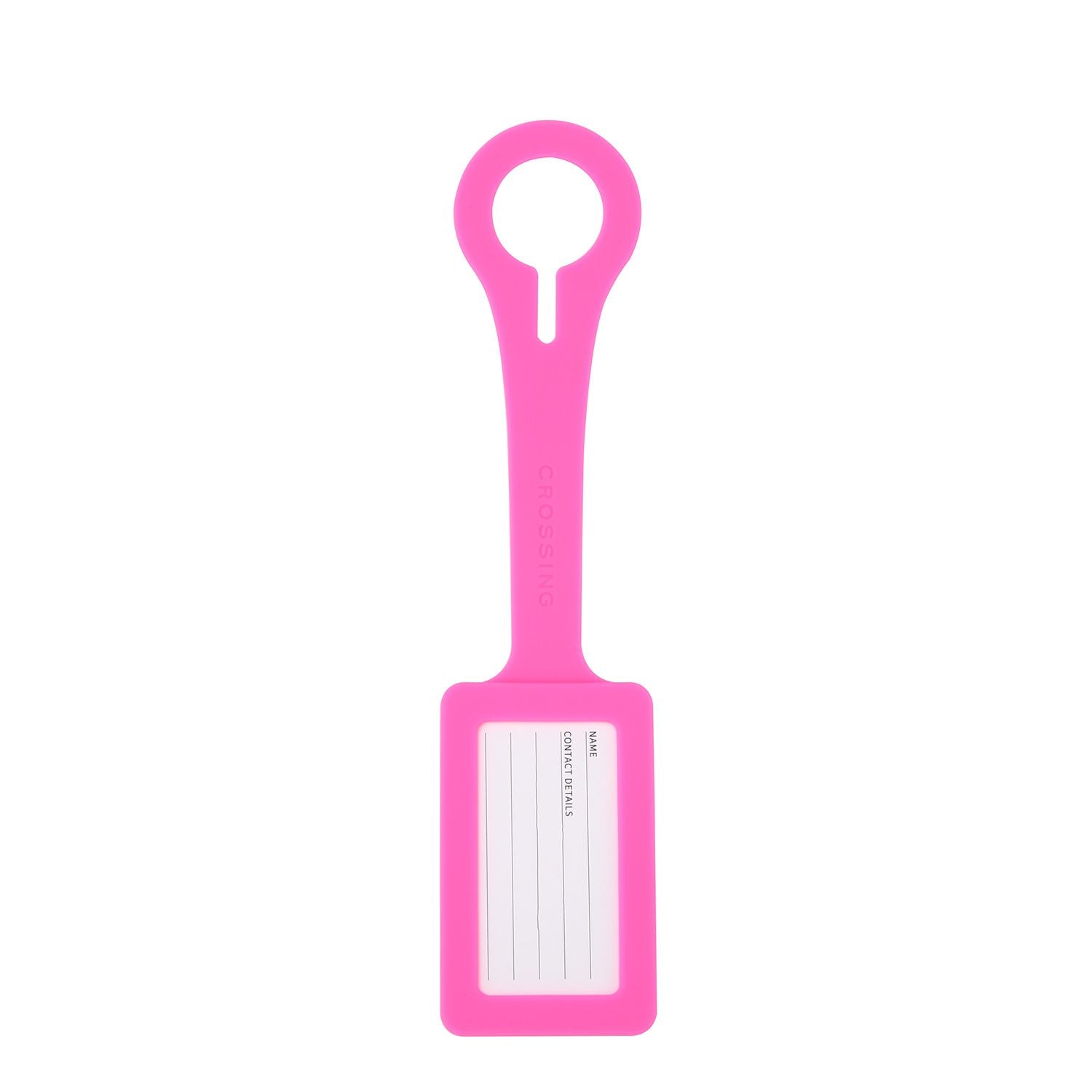 Crossing Silicone Luggage Tag - Neon Pink