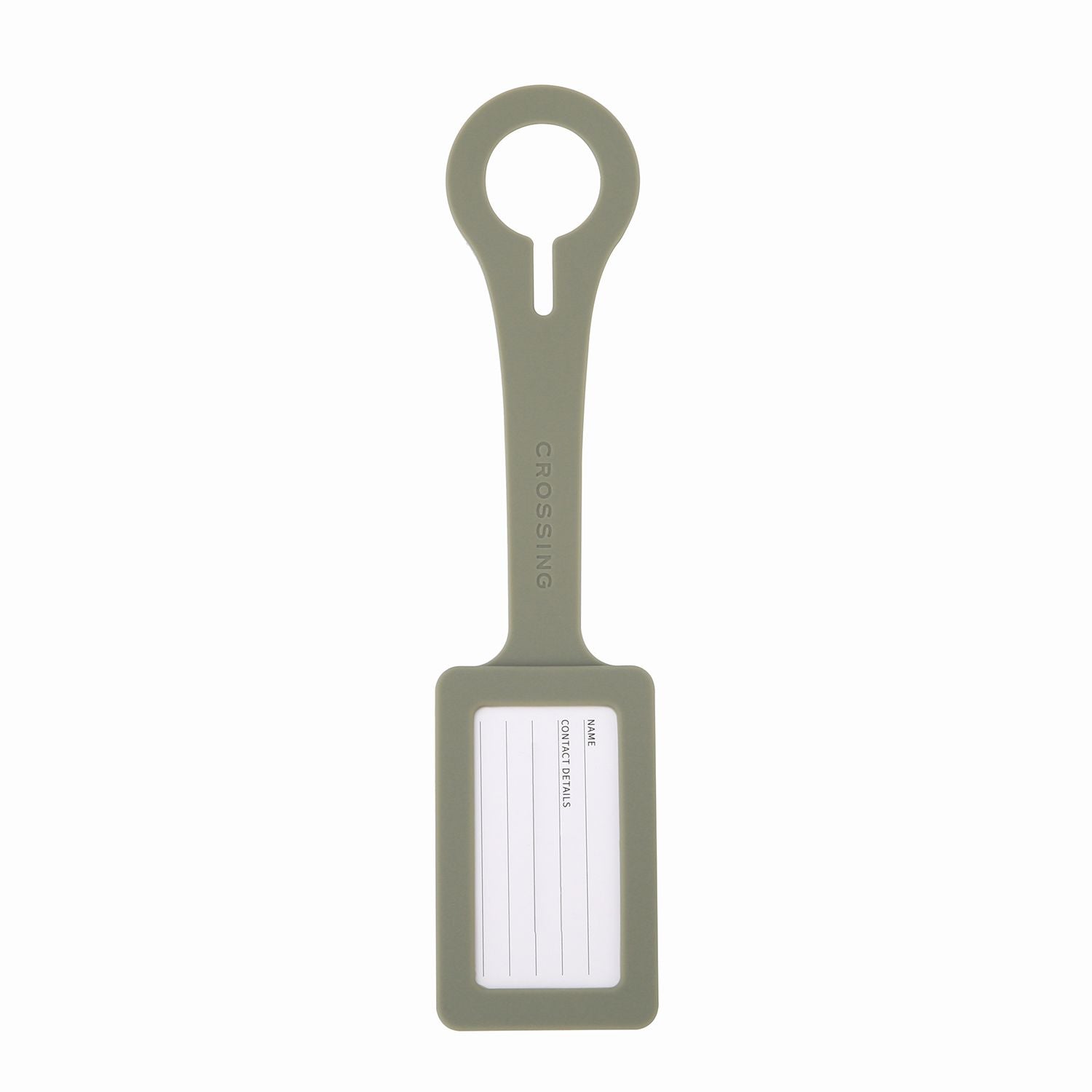 Crossing Silicone Luggage Tag - Olive Sage