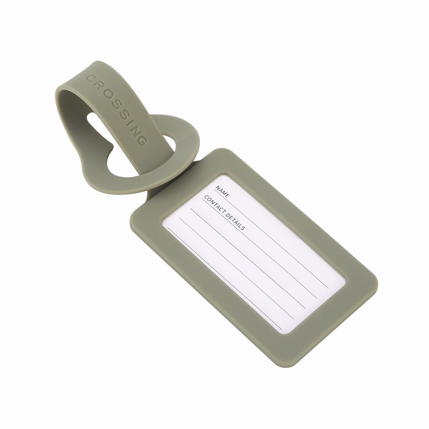 Crossing Silicone Luggage Tag - Olive Sage