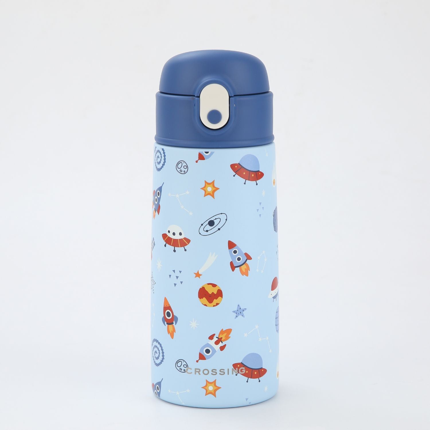Crossing S/S 316 Kids' Insulated Water Bottle W/Sipper Silicone Straw 500ml - Galactic Space