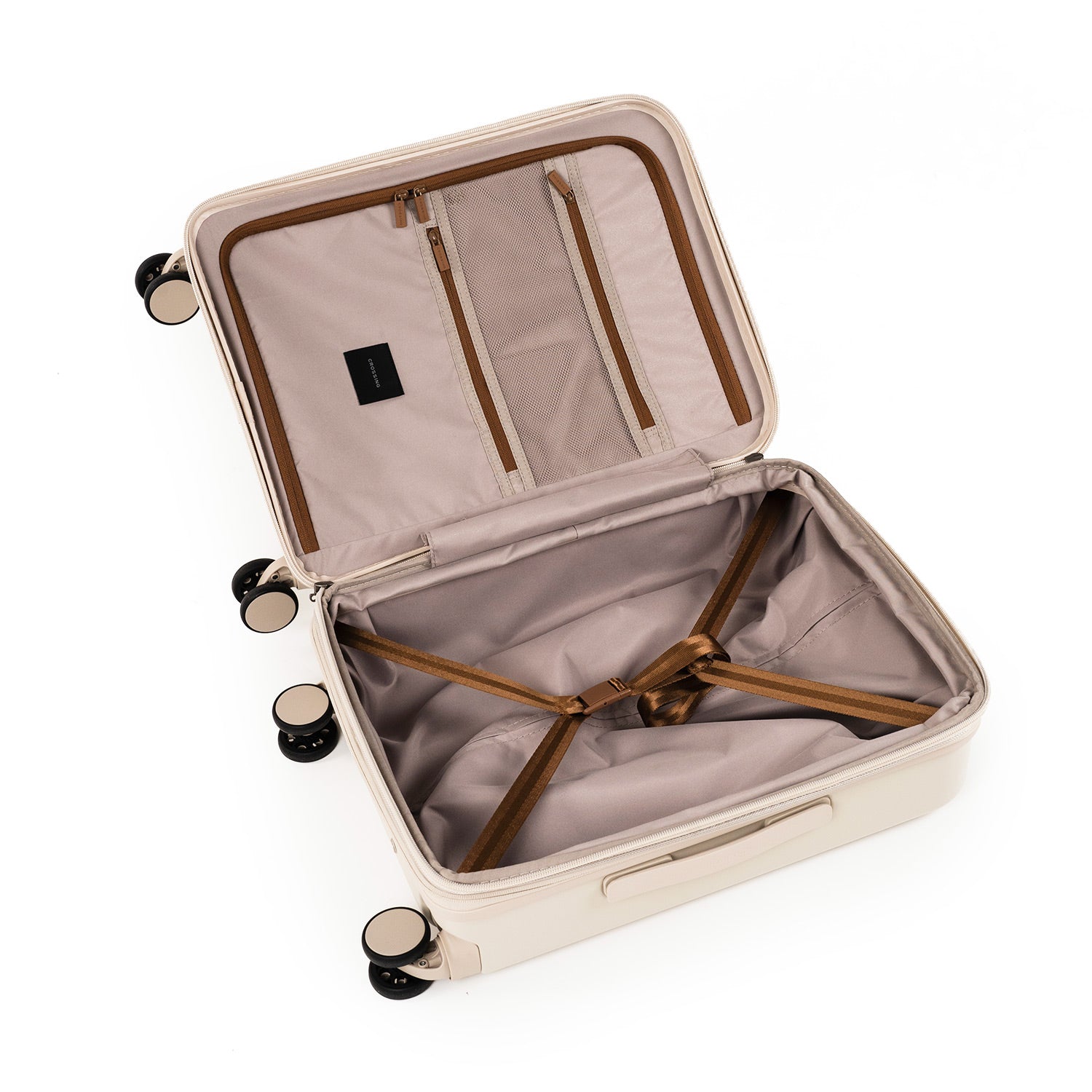 Crossing Stel Polycarbonate Carry On 20" Luggage - Sandwhite