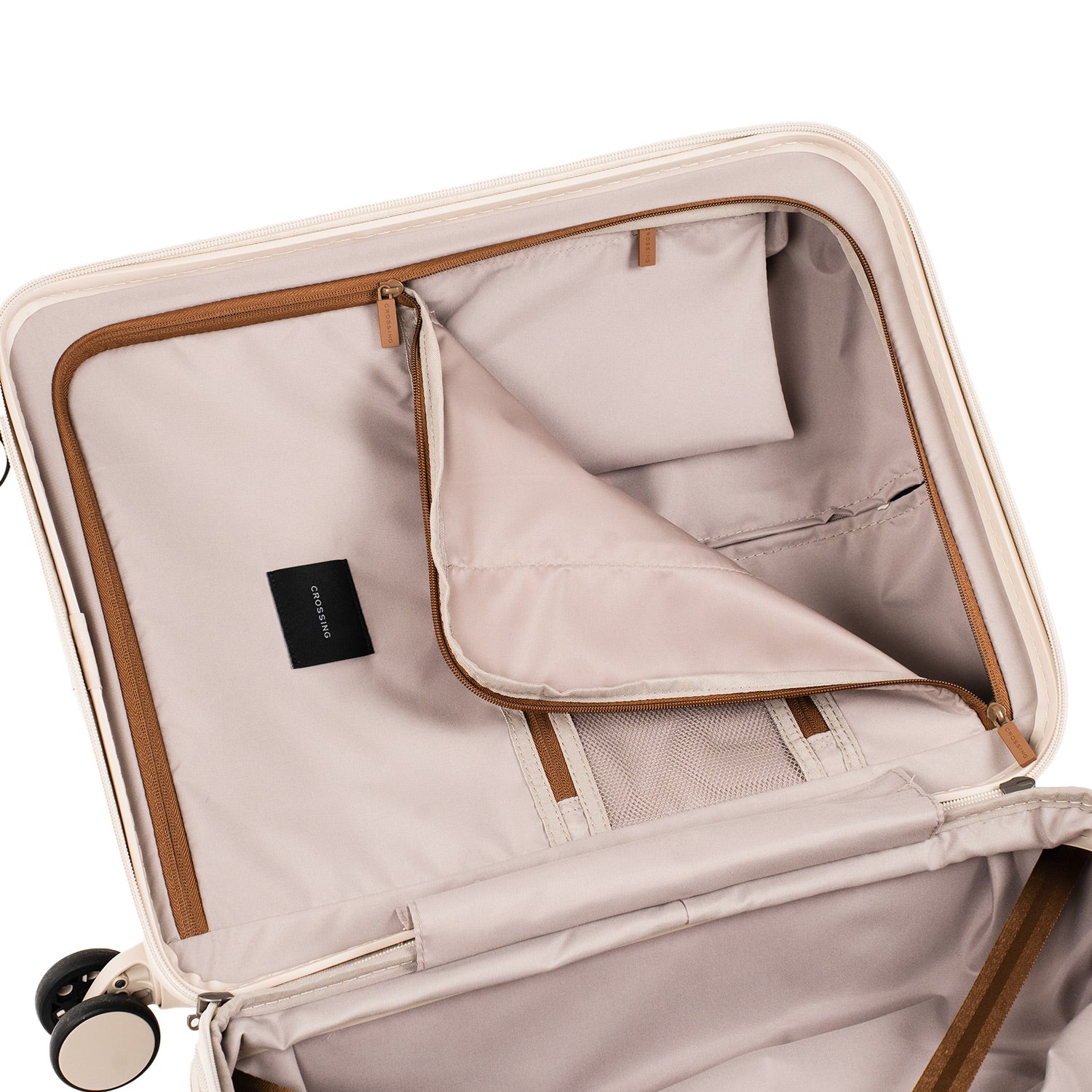 Crossing Stel Polycarbonate Carry On 20" Luggage - Sandwhite