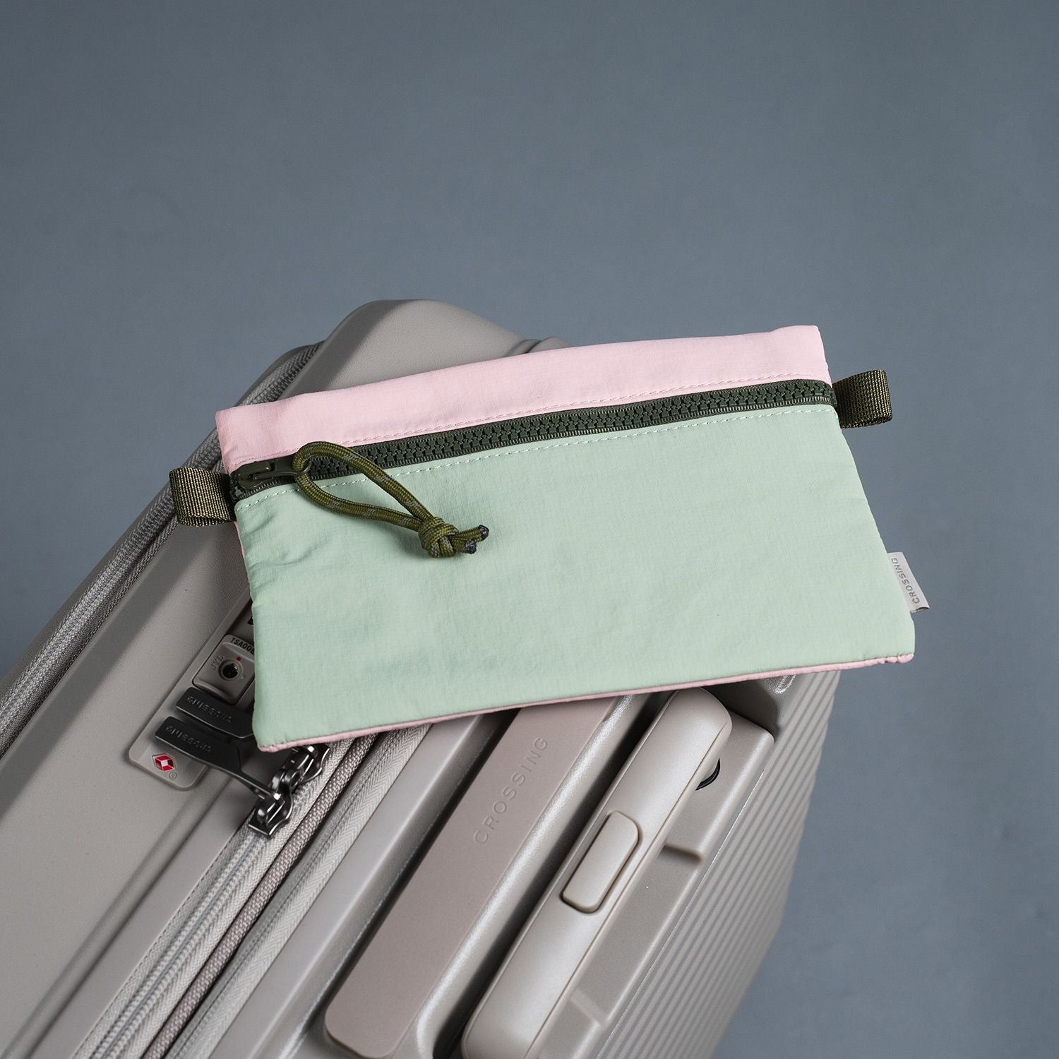 Crossing Tessa Colour Block Pouch Large - Mint/Powder Pink