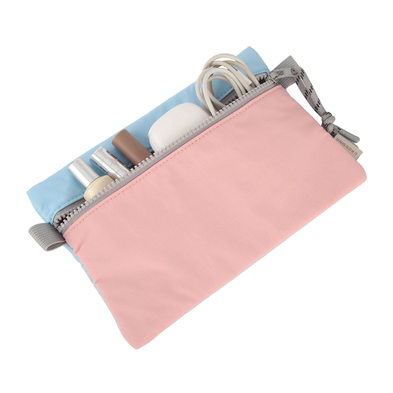 Crossing Tessa Colour Block Pouch Large - Powder Pink/Light Blue