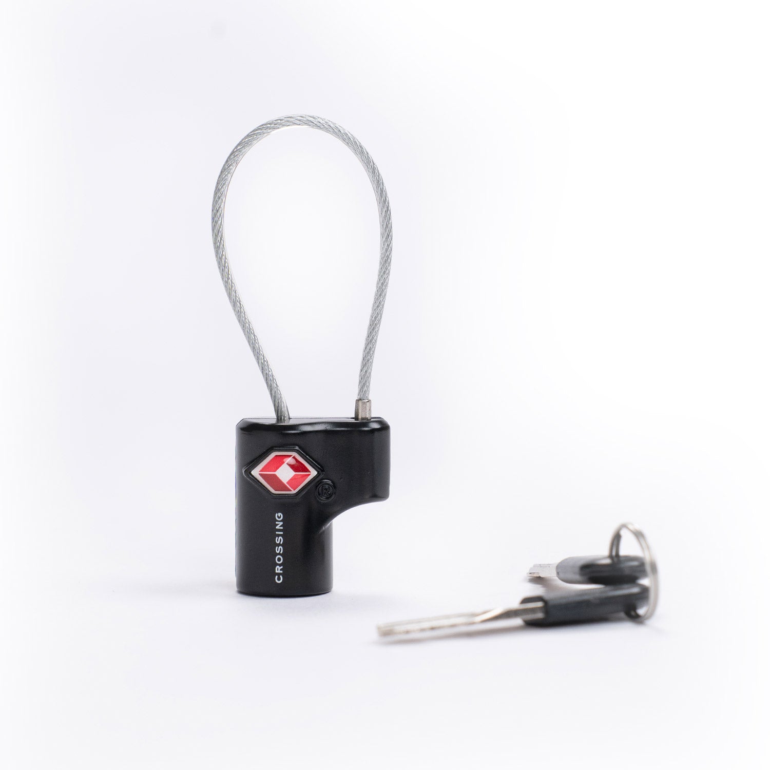 Crossing TSA Travel Cable Lock With Keys - Black