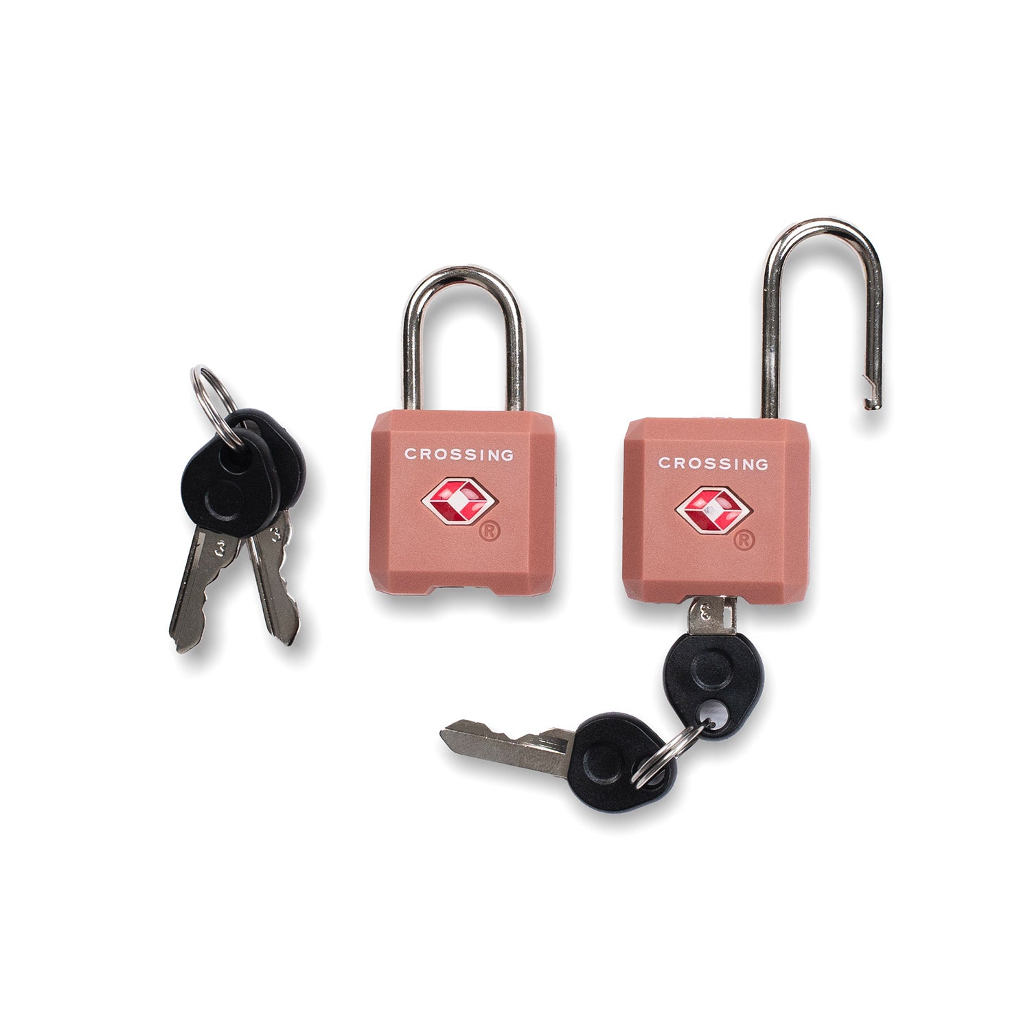 Crossing Ultra-Light TSA Travel Lock With Keys (Twin Pack) - Rose Quartz